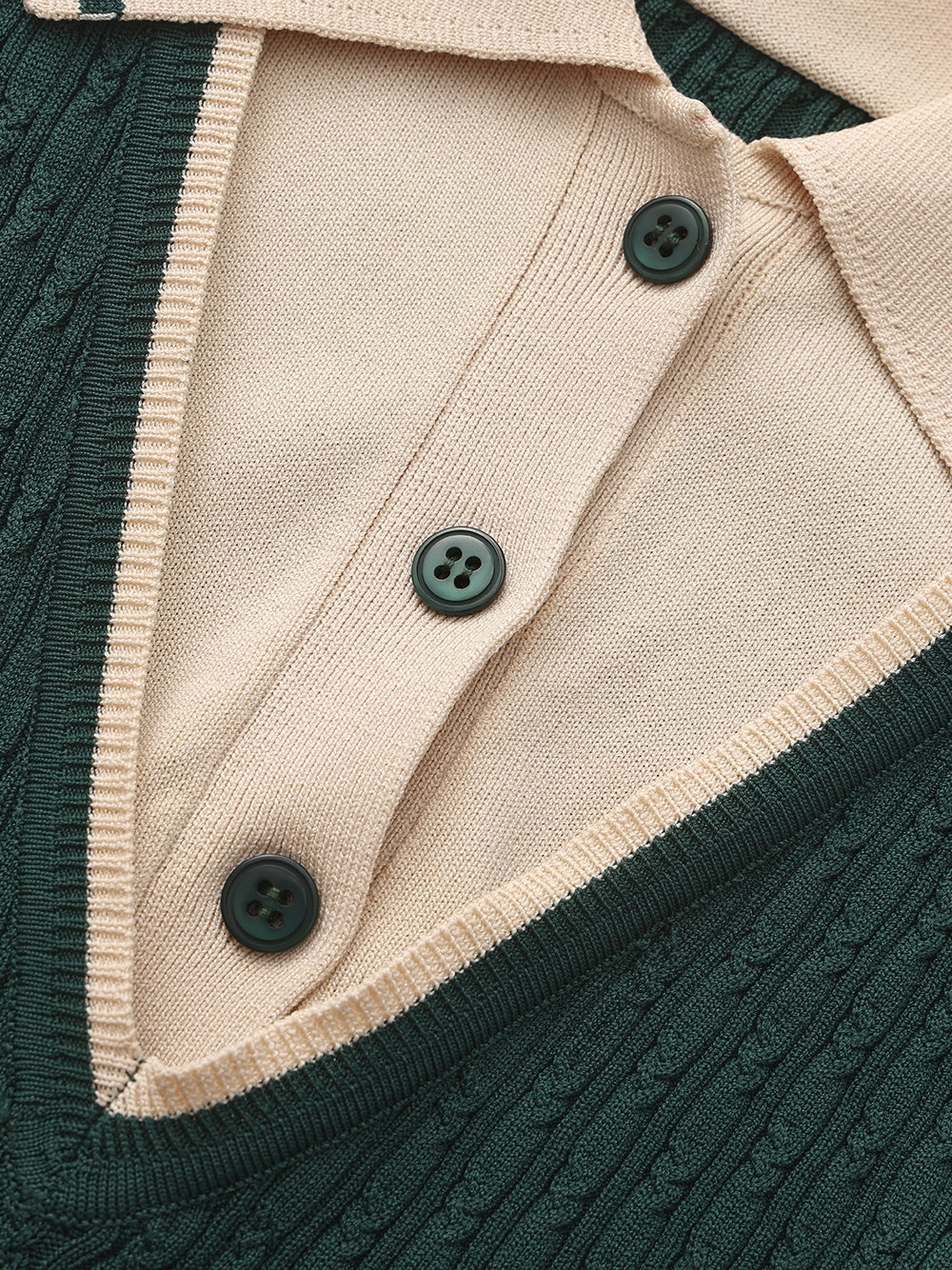 Ivy Colorblock Deep Green Knit Mini Dress - Image 8