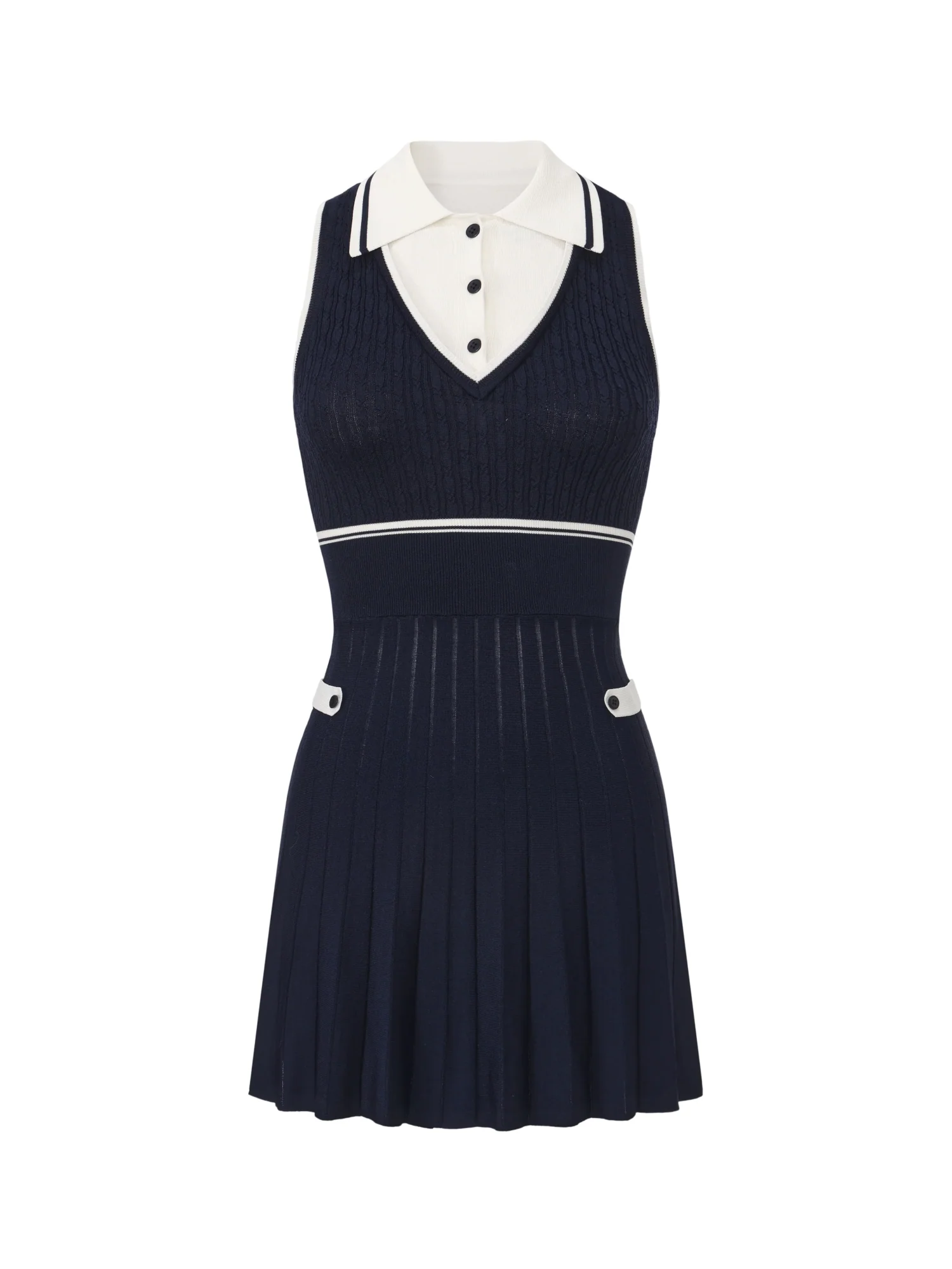 Ivy Colorblock Navy Knit Mini Dress - Image 10