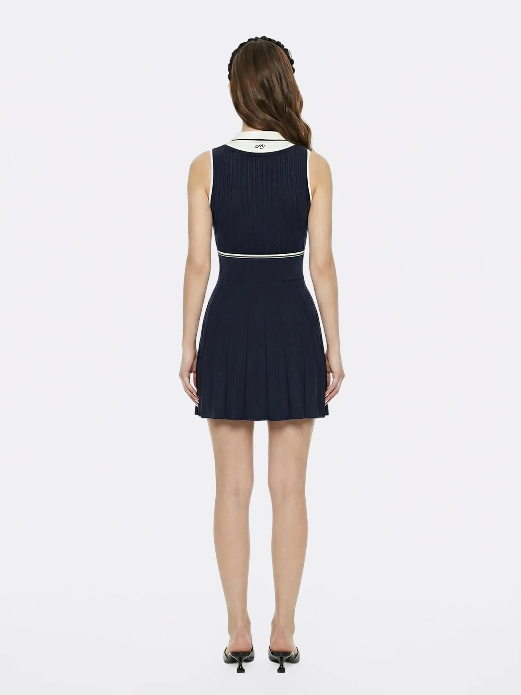 Ivy Colorblock Navy Knit Mini Dress - Image 6