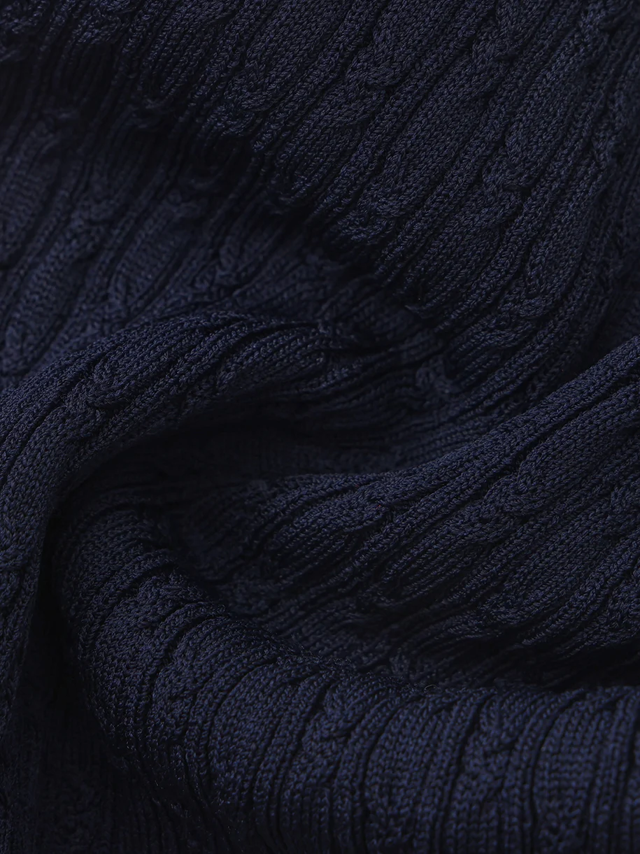 Ivy Colorblock Navy Knit Mini Dress - Image 9