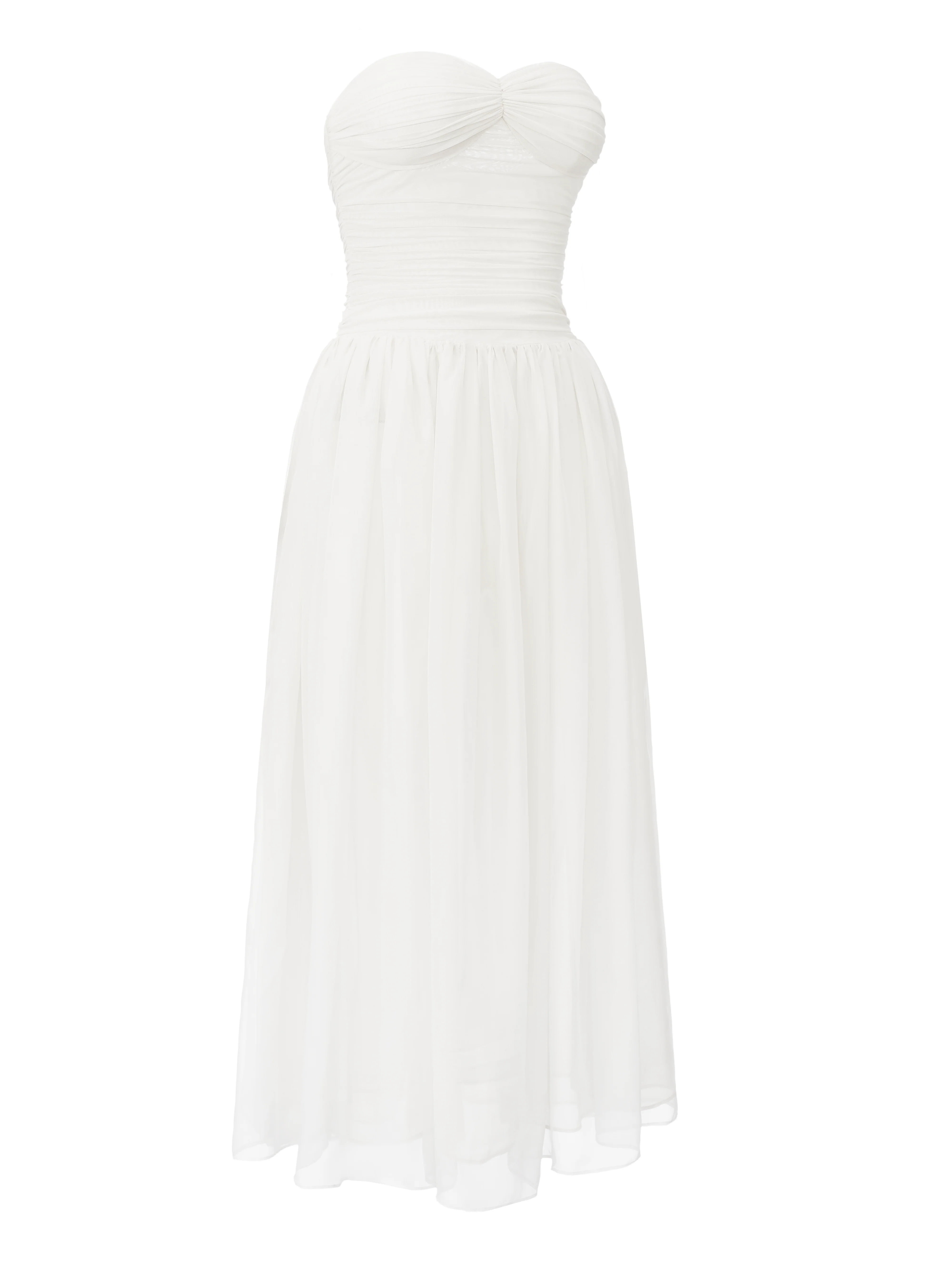Juliette Strapless Chiffon White Dress - Image 8
