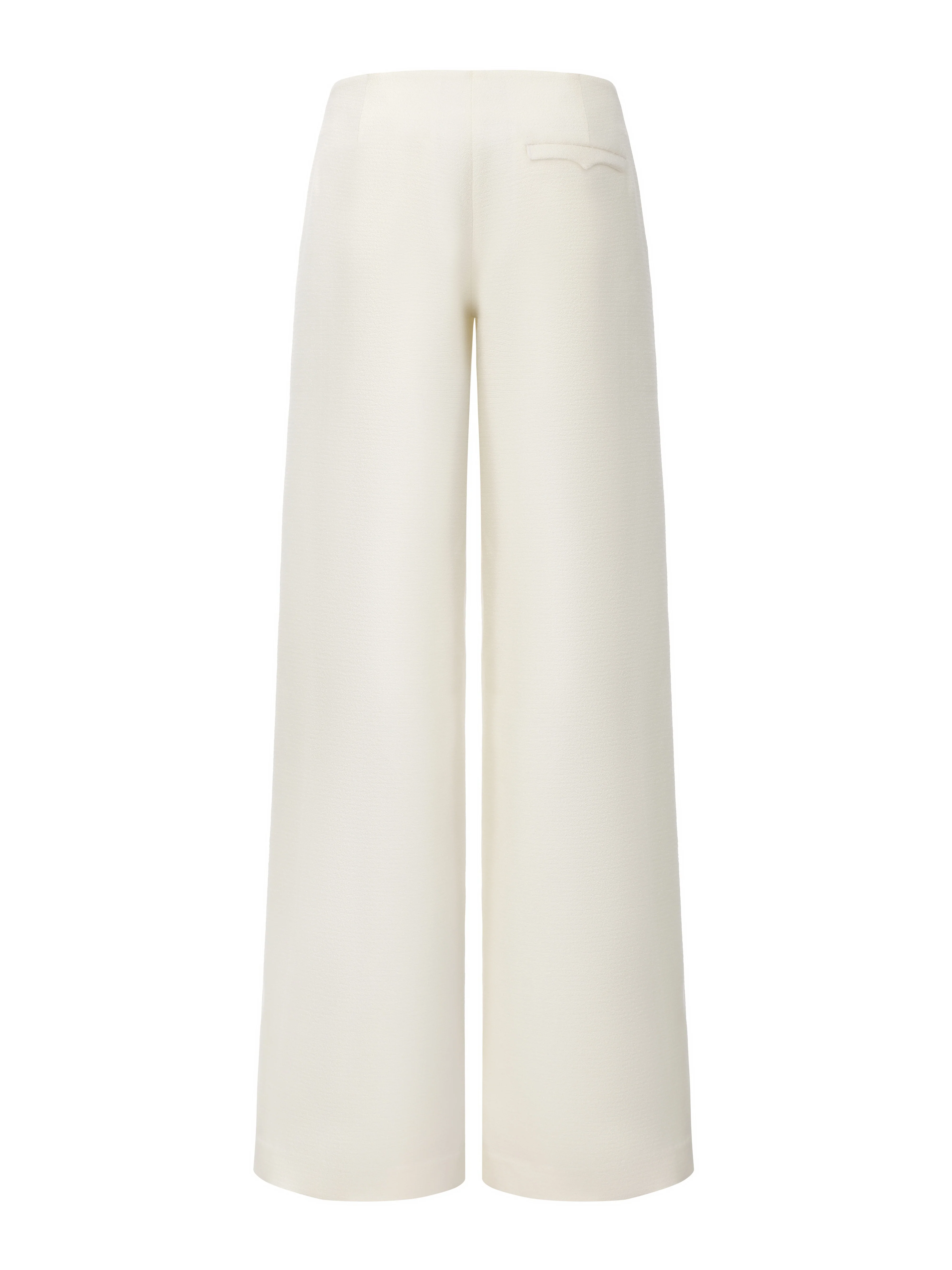 Juliette Textured Wide-Leg White Tailored Pants - Image 10