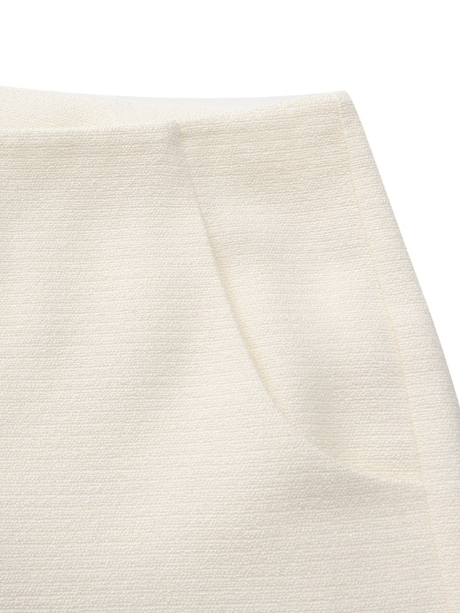 Juliette Textured Wide-Leg White Tailored Pants - Image 6