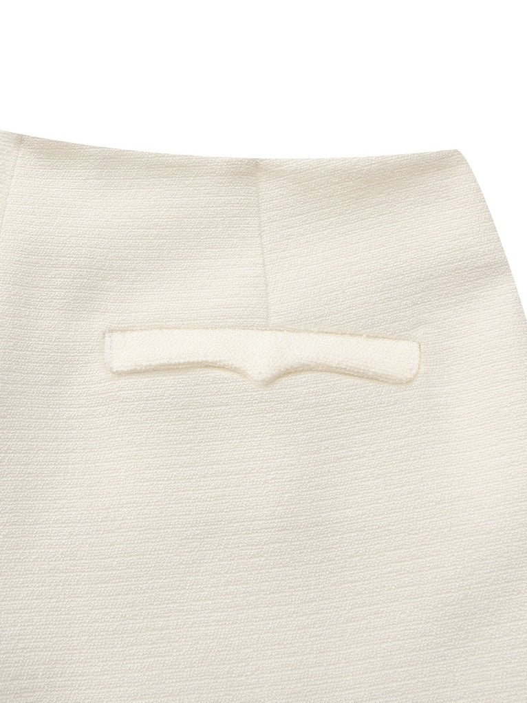 Juliette Textured Wide-Leg White Tailored Pants - Image 7