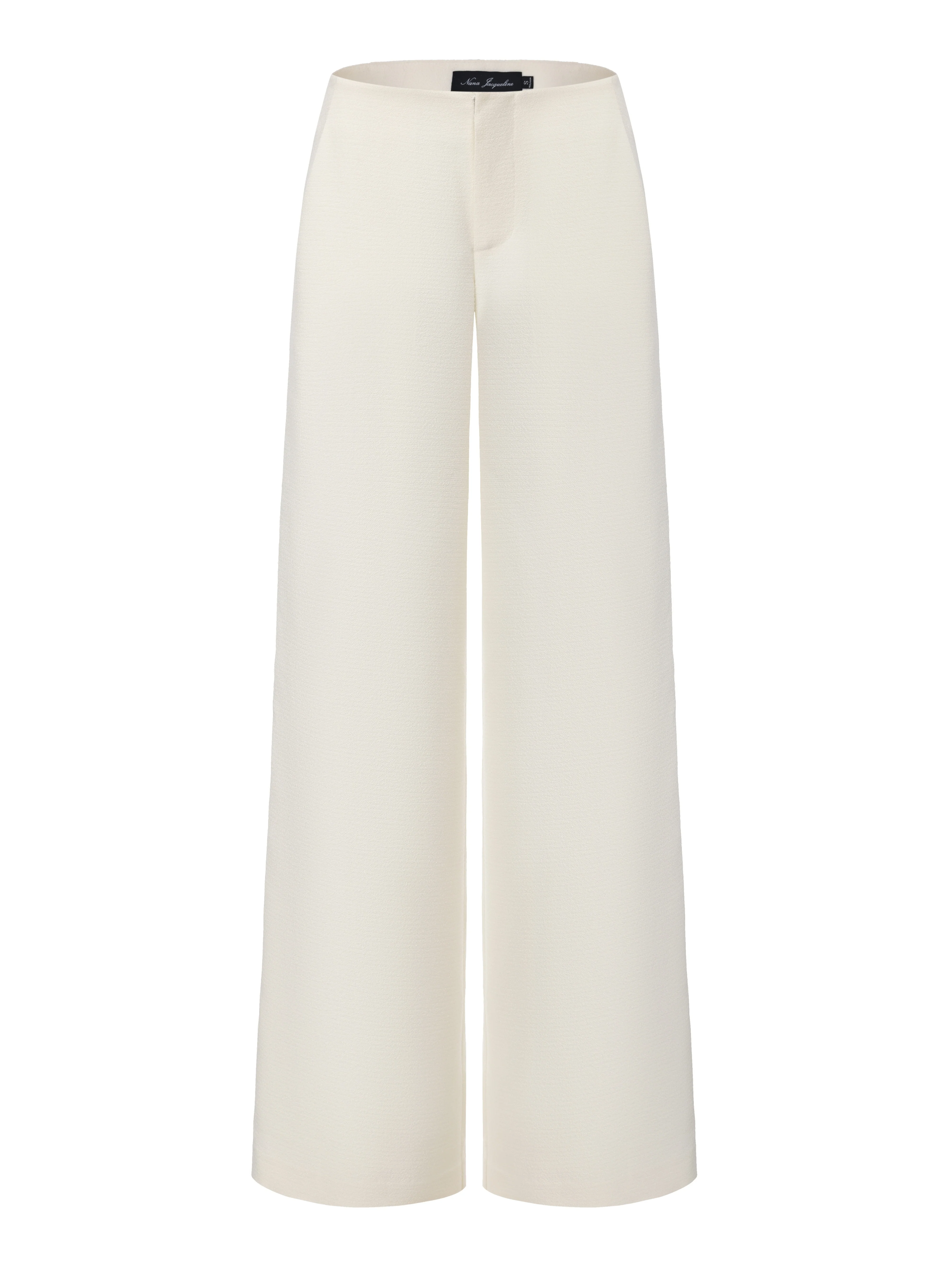 Juliette Textured Wide-Leg White Tailored Pants - Image 9