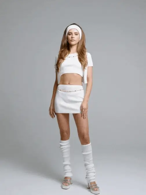 Kennedy Knit Skirt (White) (Final Sale) - Image 2