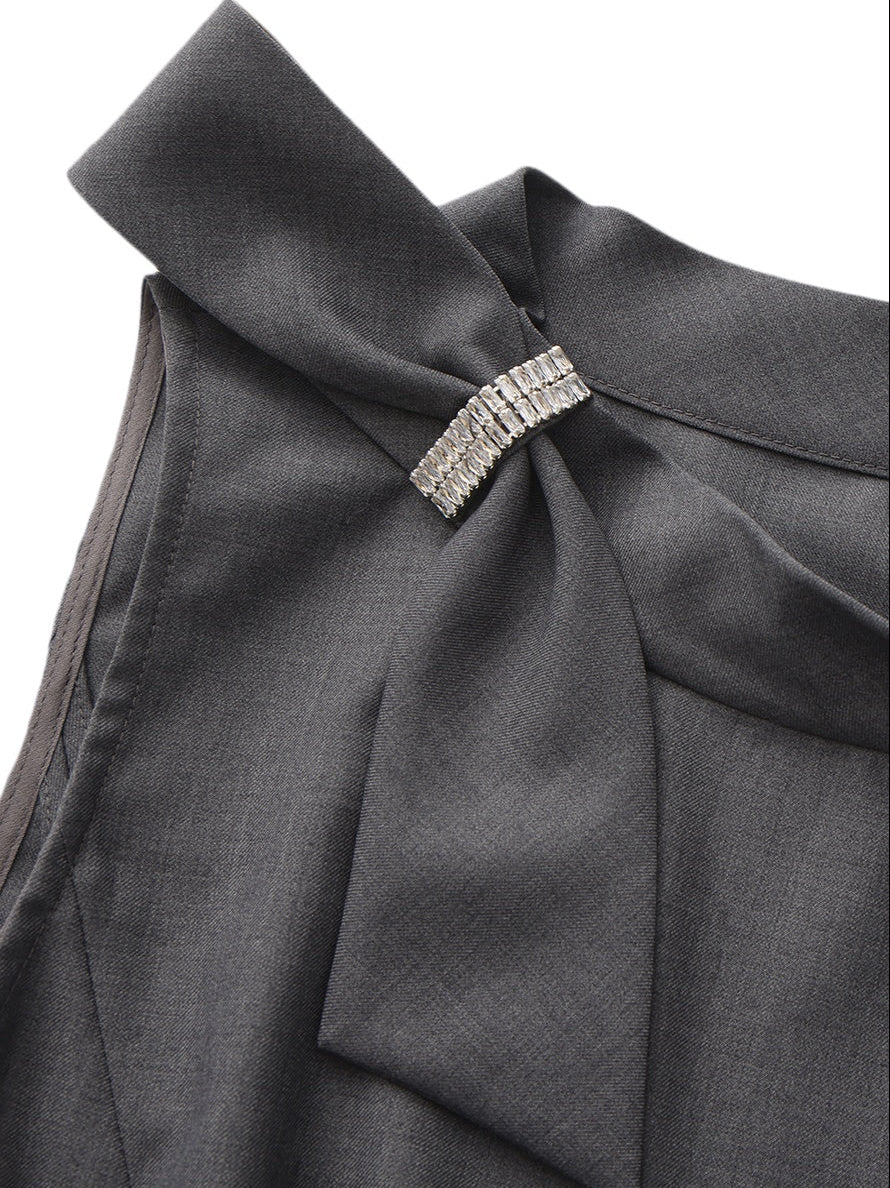 Lenora Bow Grey Mini Dress - Image 5