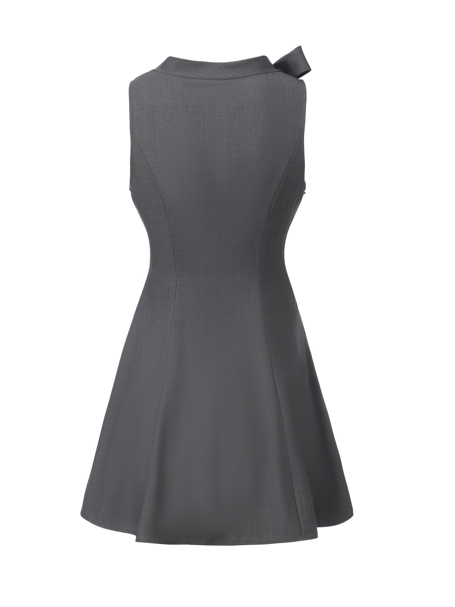 Lenora Bow Grey Mini Dress - Image 9
