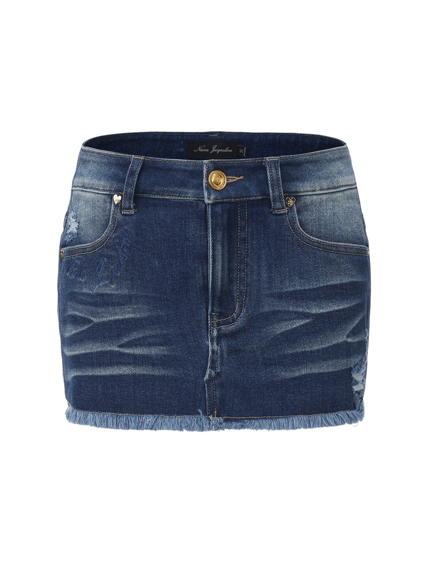 Lexi Low-Rise Dark Blue Denim Mini Skirt - Image 9