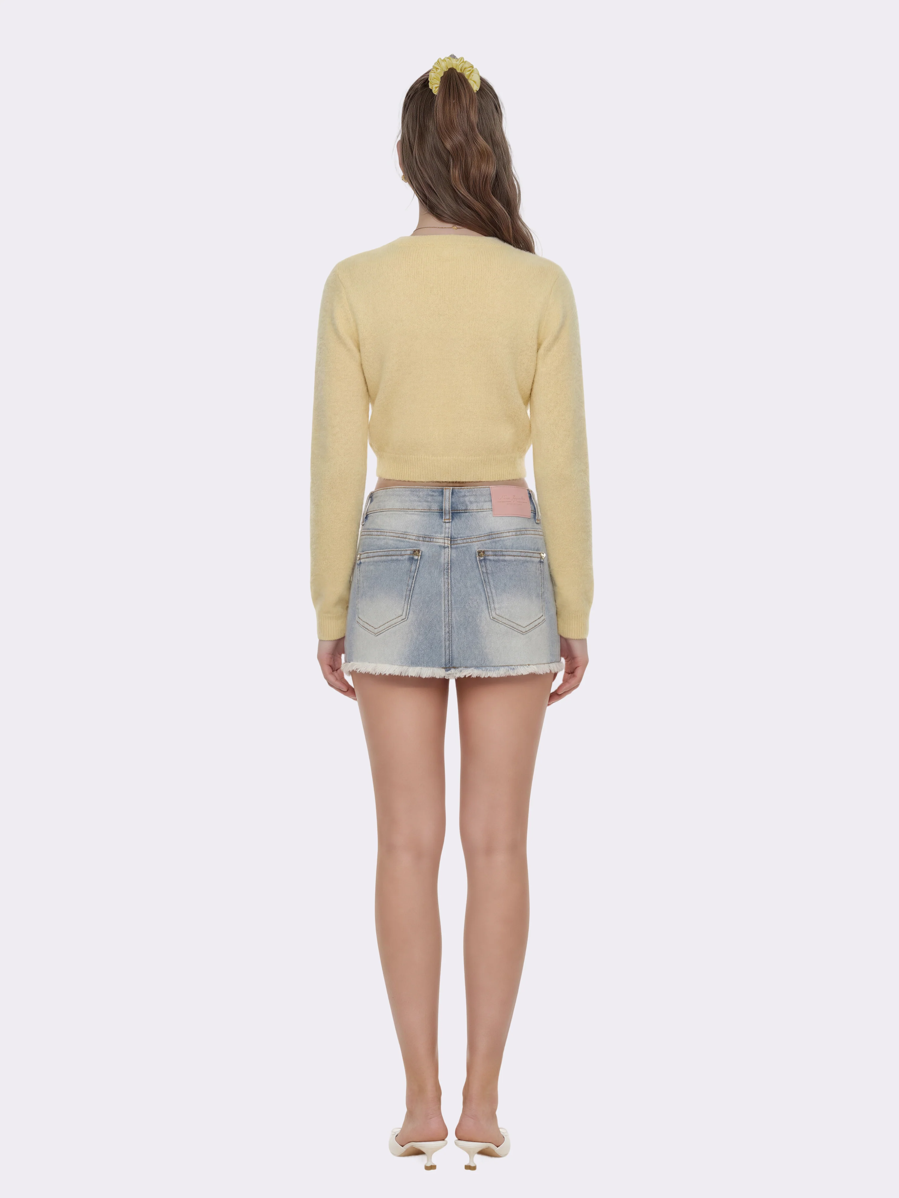Lexi Low-Rise Light Blue Denim Mini Skirt - Image 4