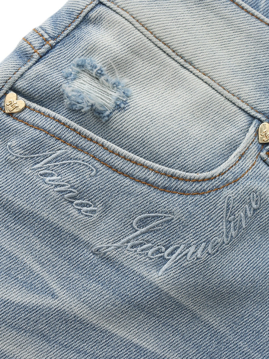 Lexi Low-Rise Light Blue Denim Mini Skirt - Image 5