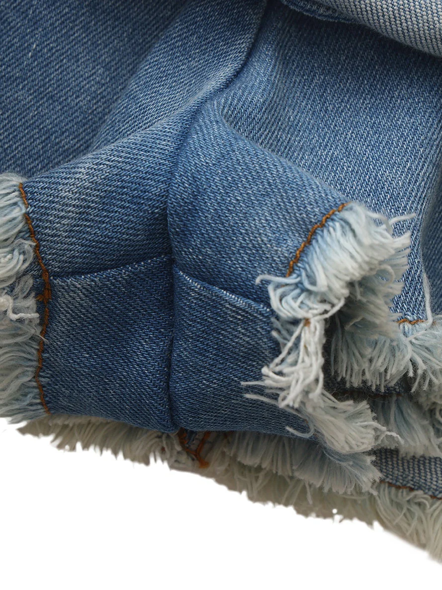 Lexi Low-Rise Light Blue Denim Mini Skirt - Image 7