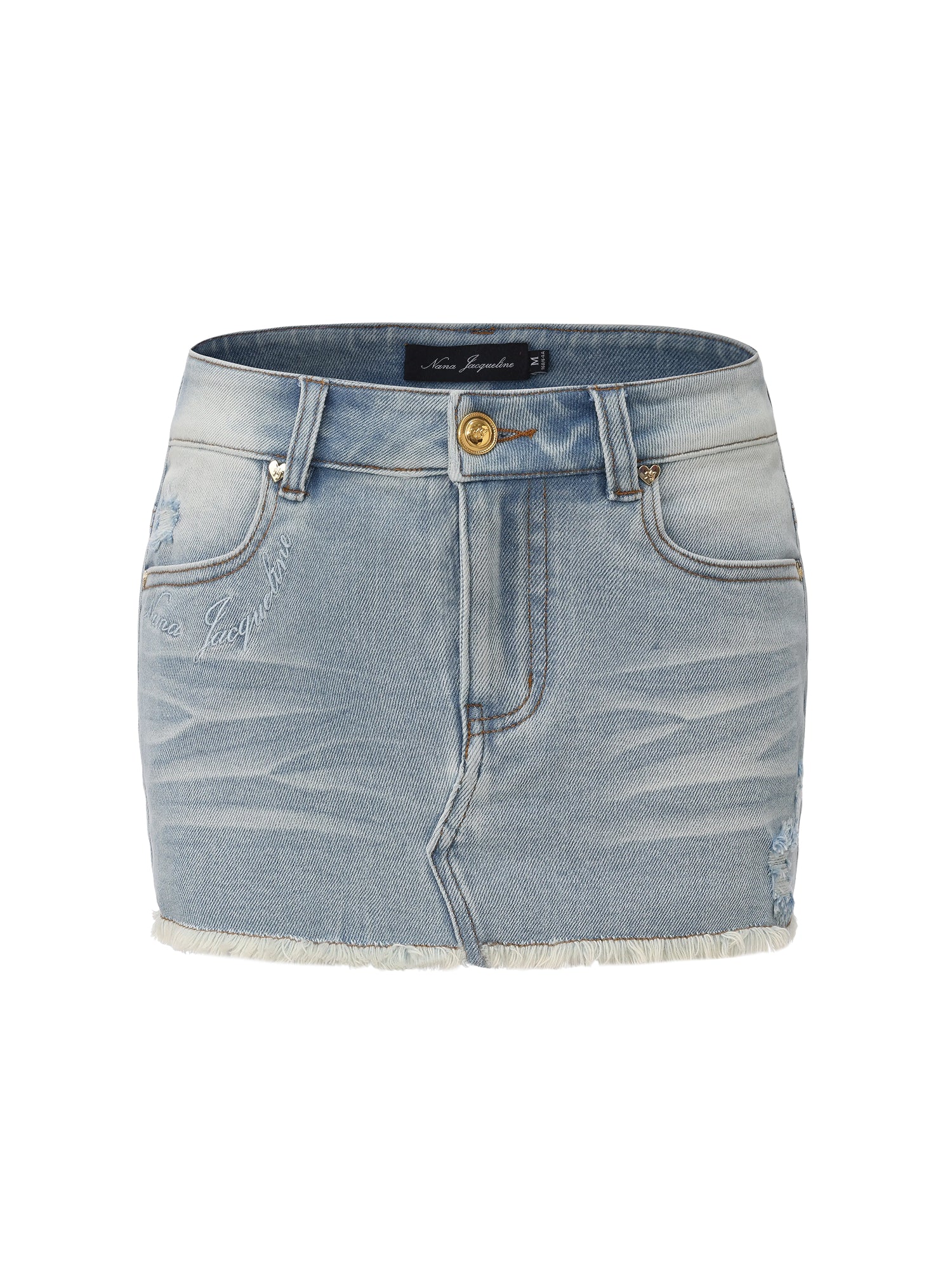 Lexi Low-Rise Light Blue Denim Mini Skirt - Image 9