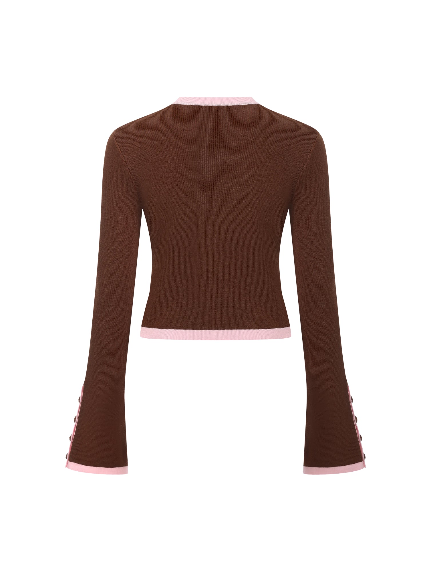 Lisette Contrast-Trim Brown Knit Three-Piece Set - Image 17