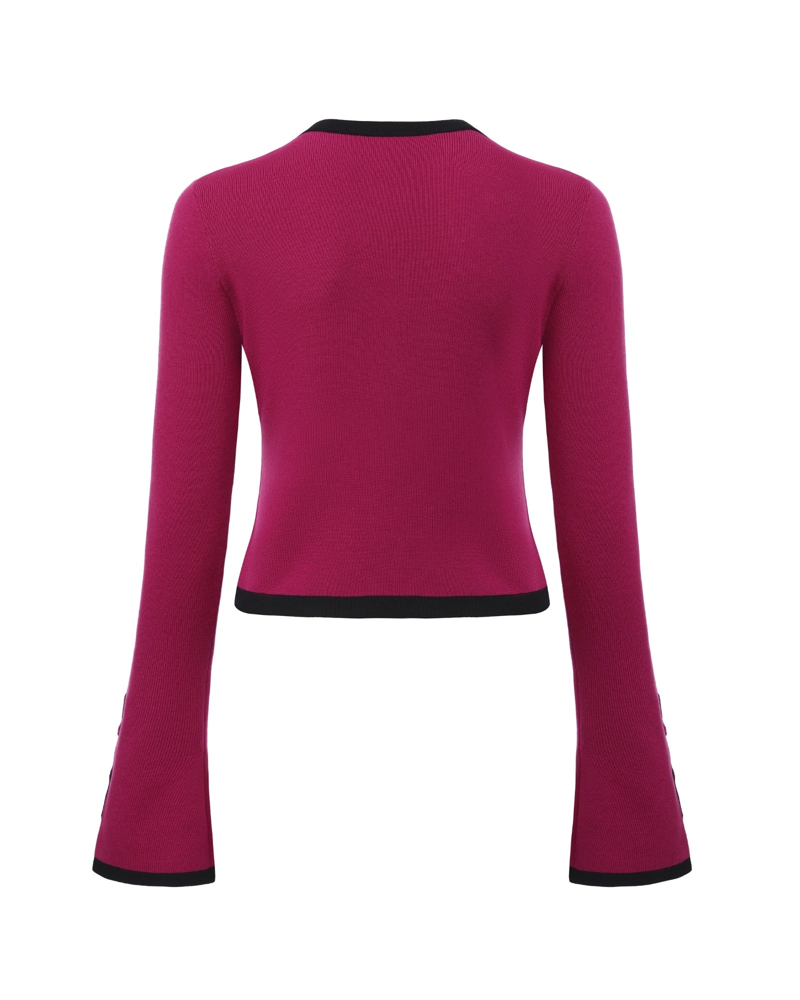 Lisette Contrast-Trim Magenta Knit Three-Piece Set - Image 11
