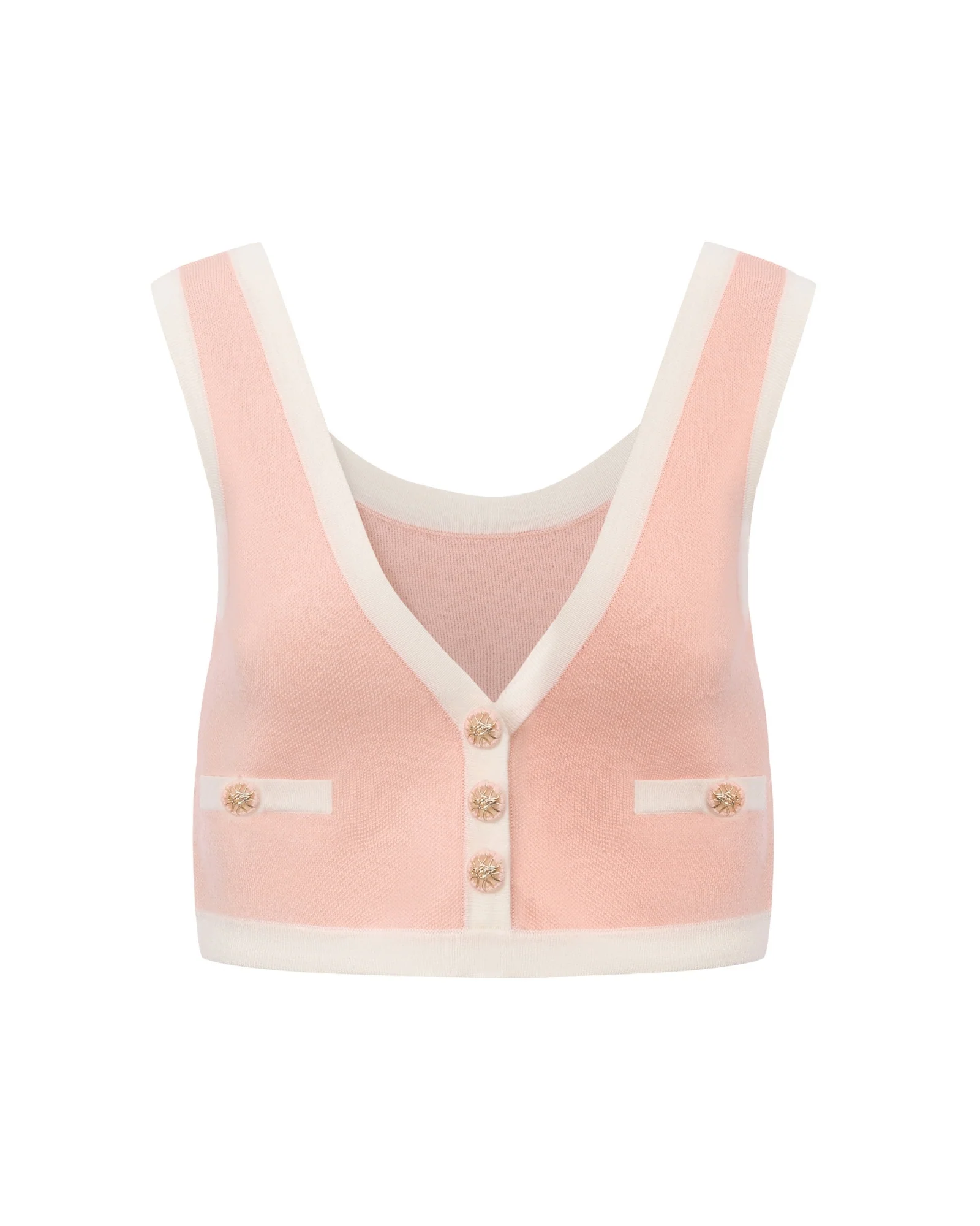 Lisette Contrast-Trim Pink Knit Three-Piece Set - Image 10