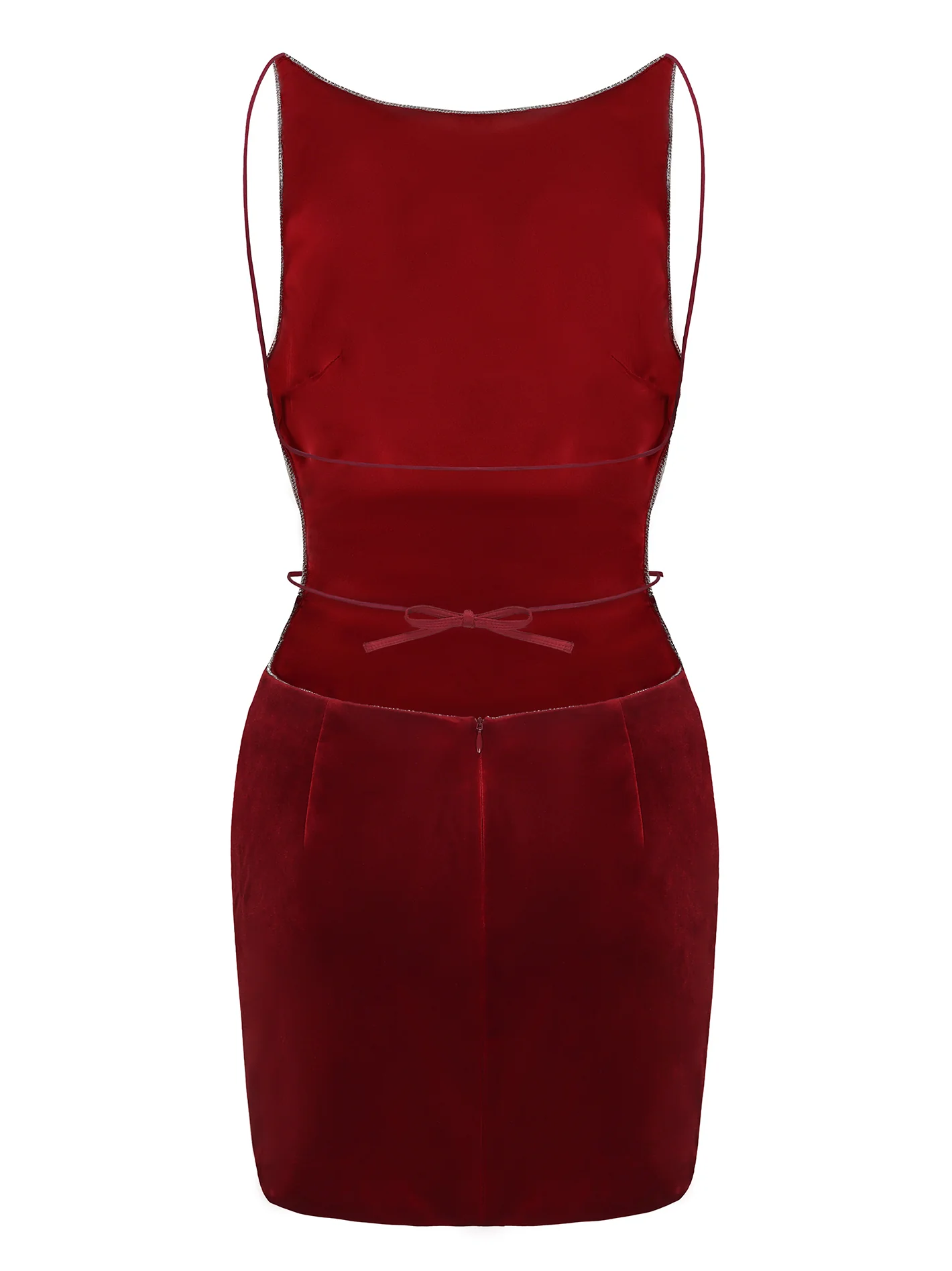 Lucia Velvet Dress (Red) - Image 7