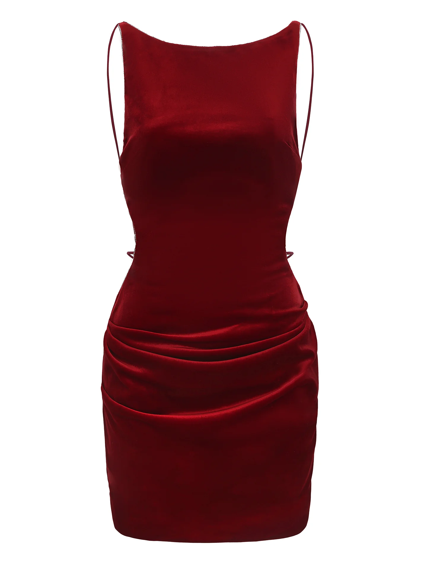 Lucia Velvet Dress (Red) - Image 8
