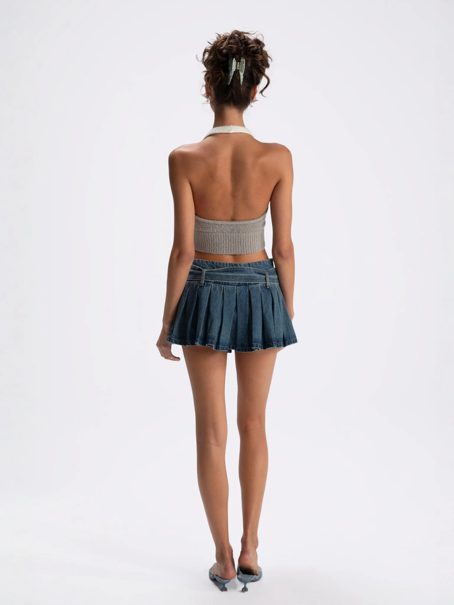 Macie Knit Halter Top (Grey) (Final Sale) - Image 5