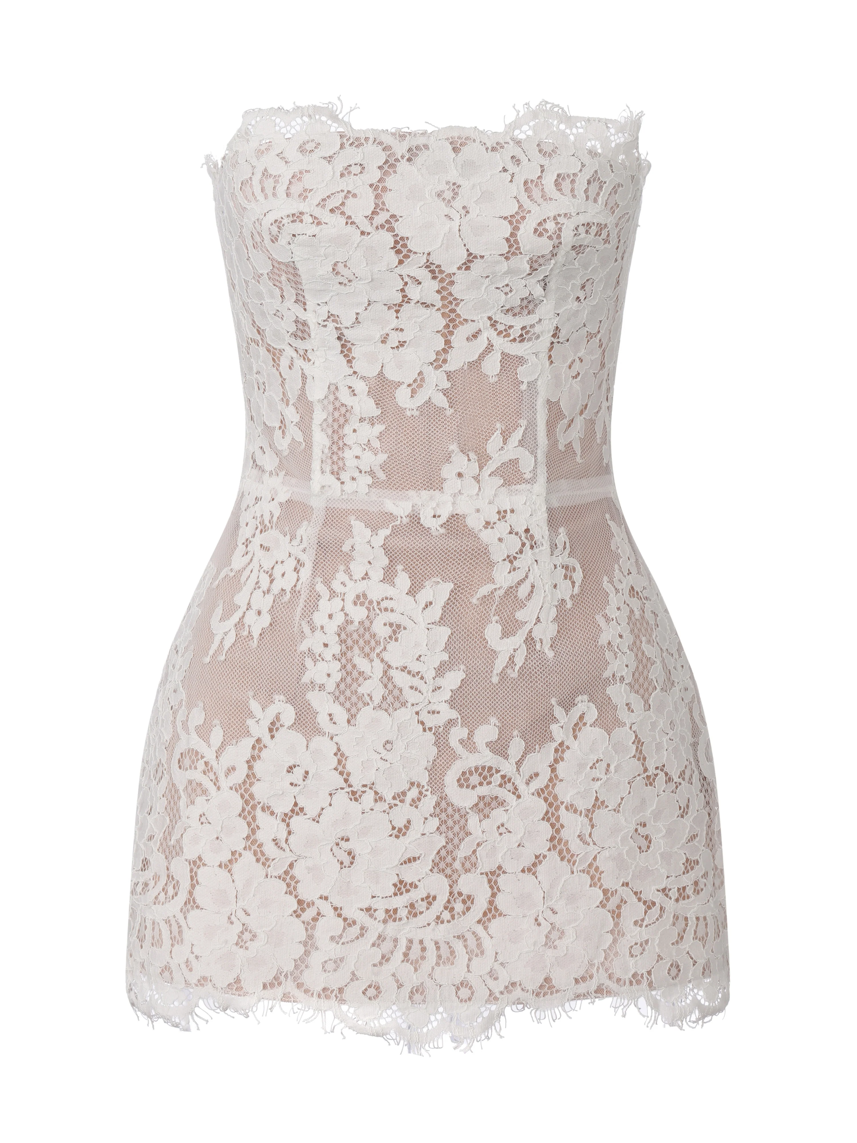 Mara Strapless White Dress - Image 12