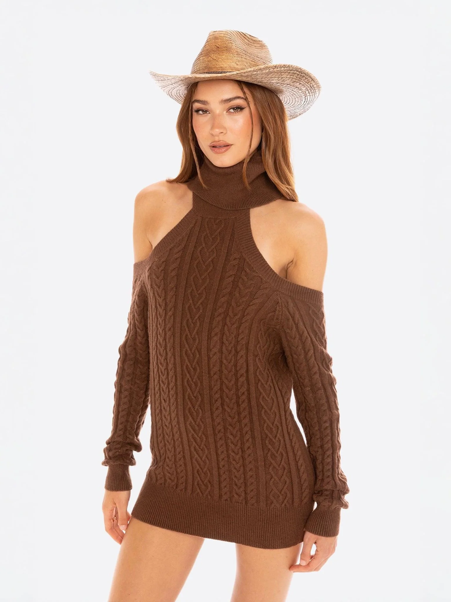 Margo Knit Dress (Brown) - Image 5