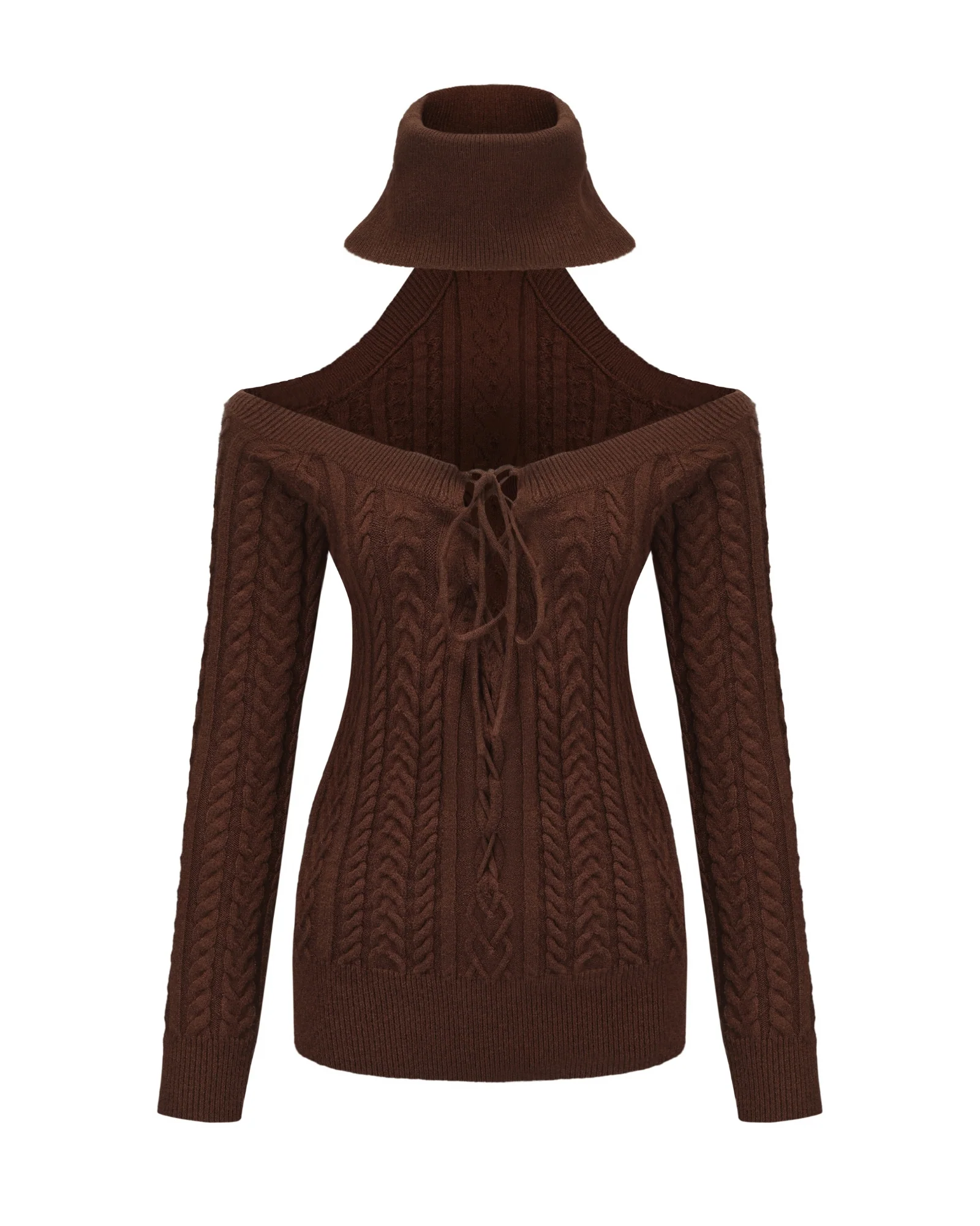 Margo Knit Dress (Brown) - Image 9