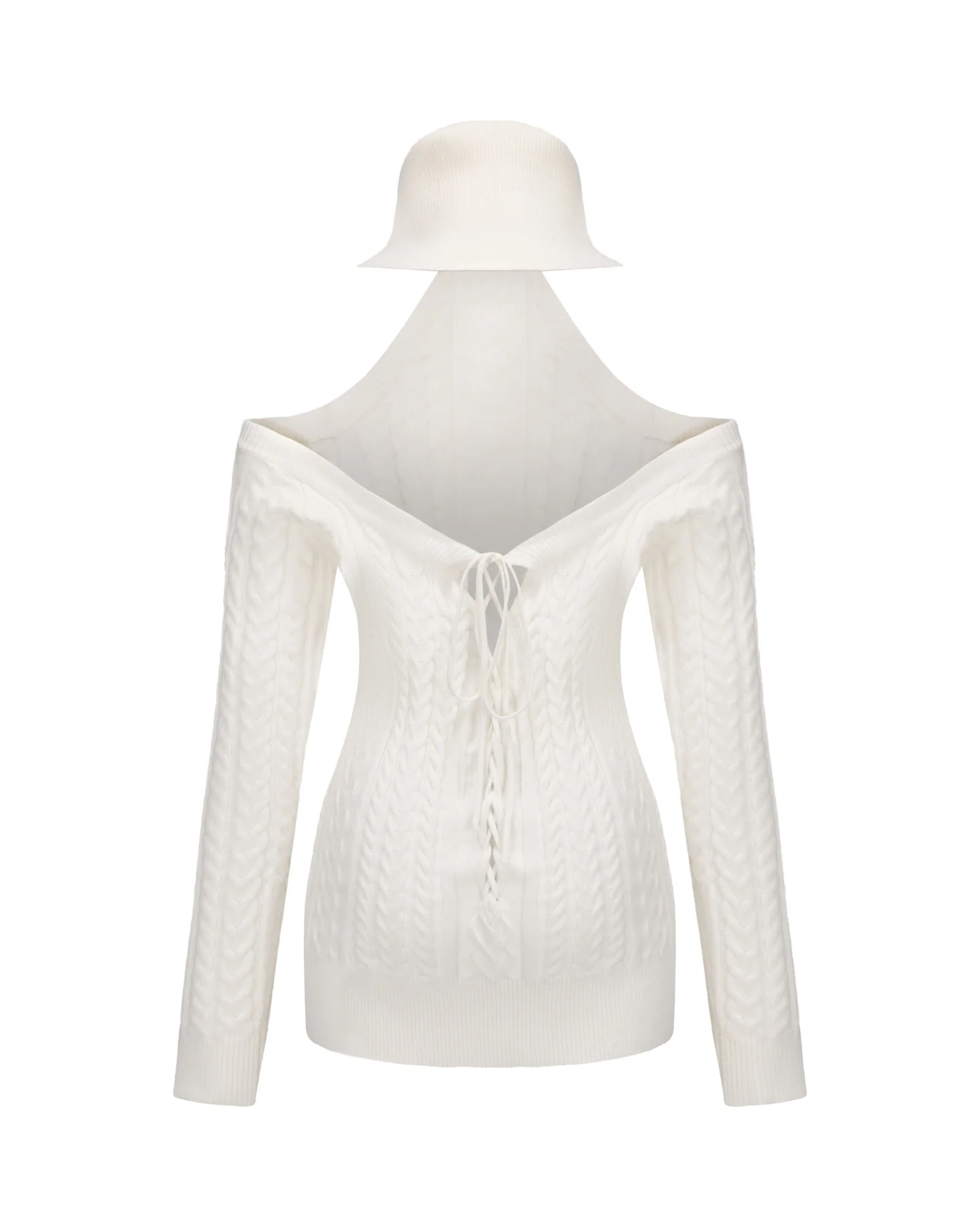 Margo Knit Dress (White) - Image 2