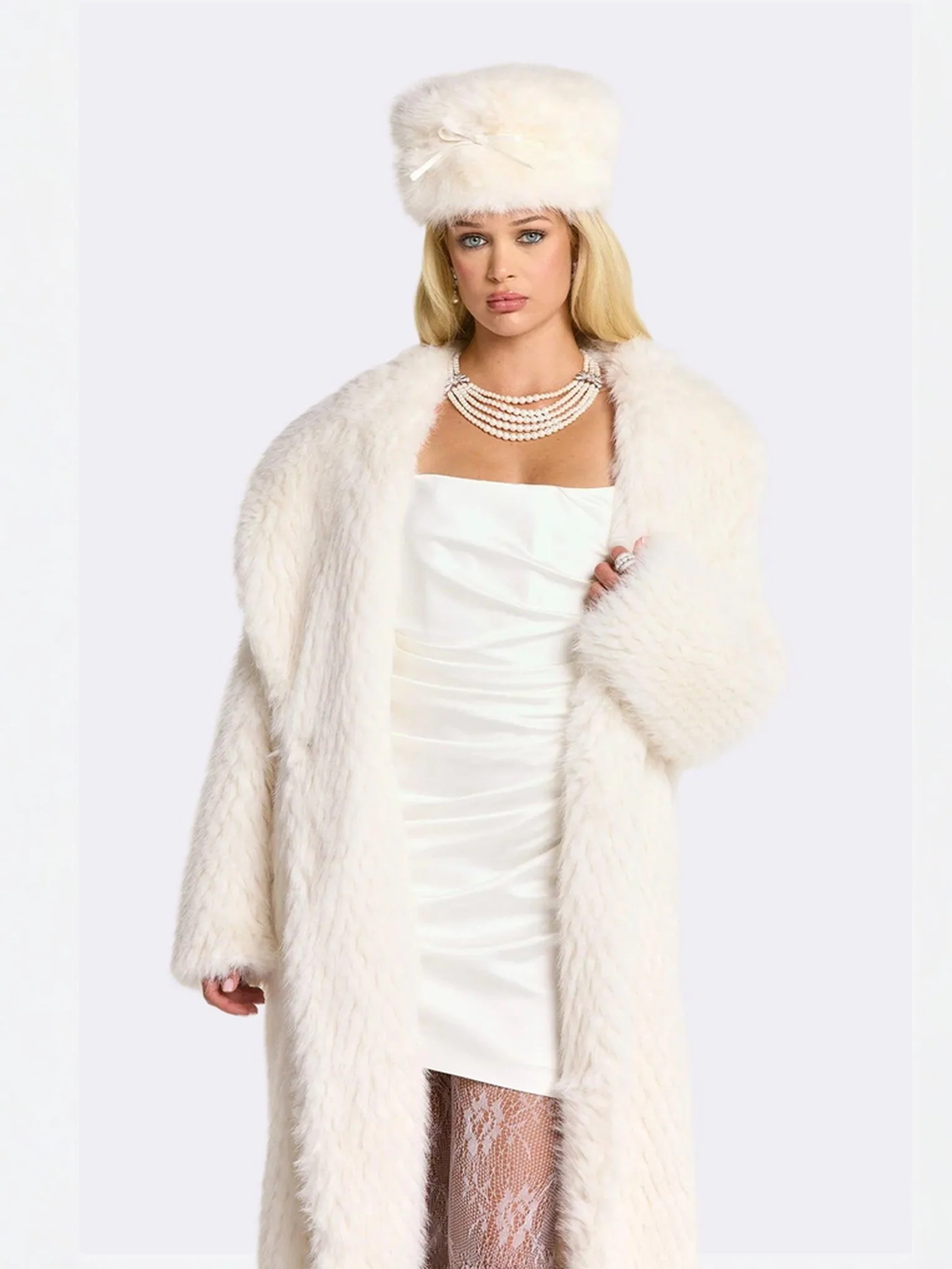 Marisa Fur Coat (White) - Image 7