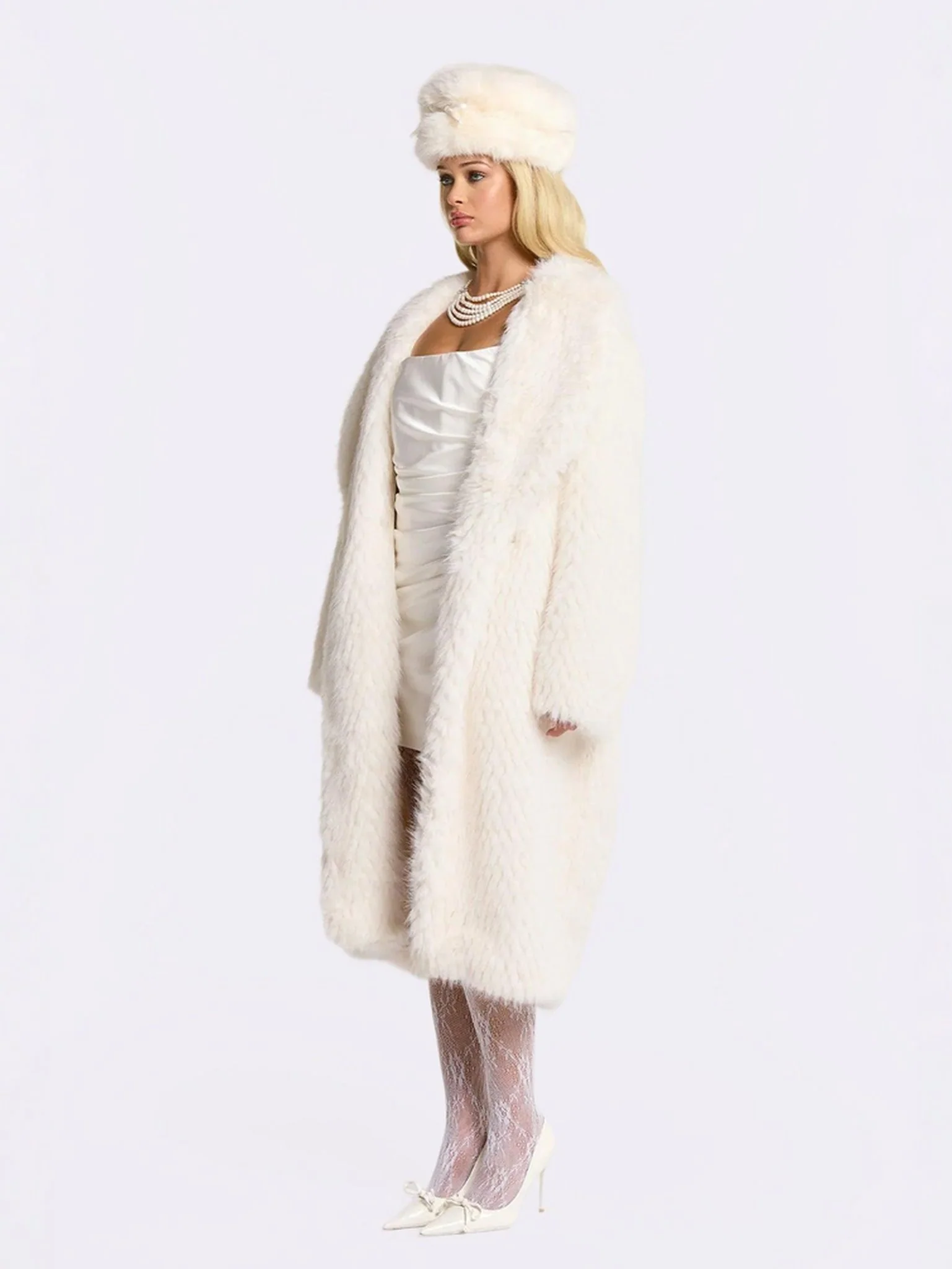 Marisa Fur Coat (White) - Image 8