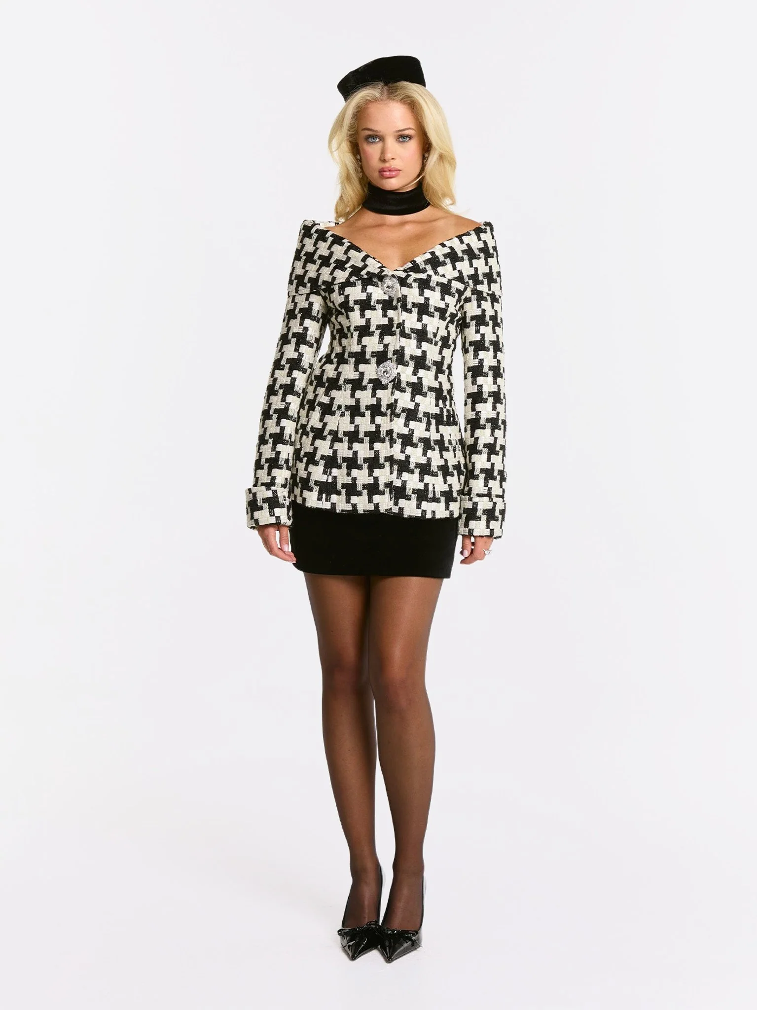 Marlee Plaid Top (Black/White) (Final Sale) - Image 3