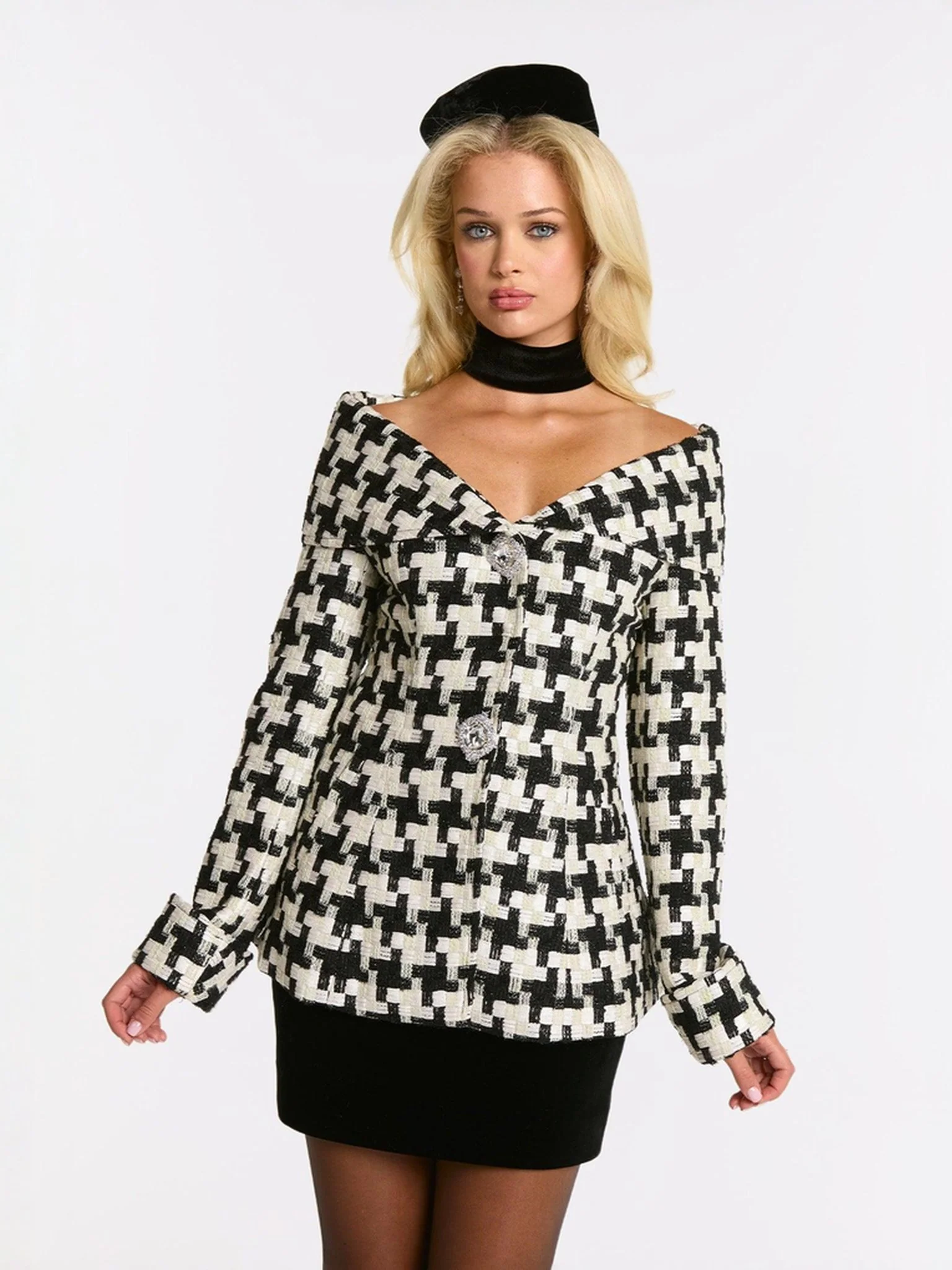 Marlee Plaid Top (Black/White) (Final Sale) - Image 4