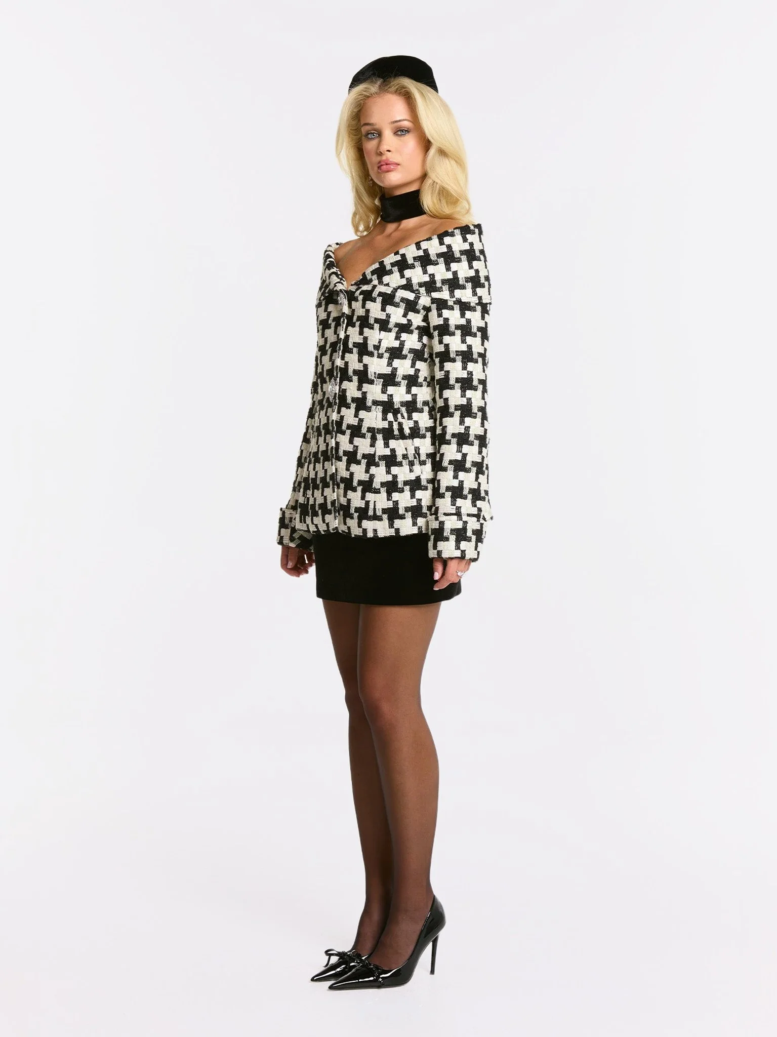 Marlee Plaid Top (Black/White) (Final Sale) - Image 6