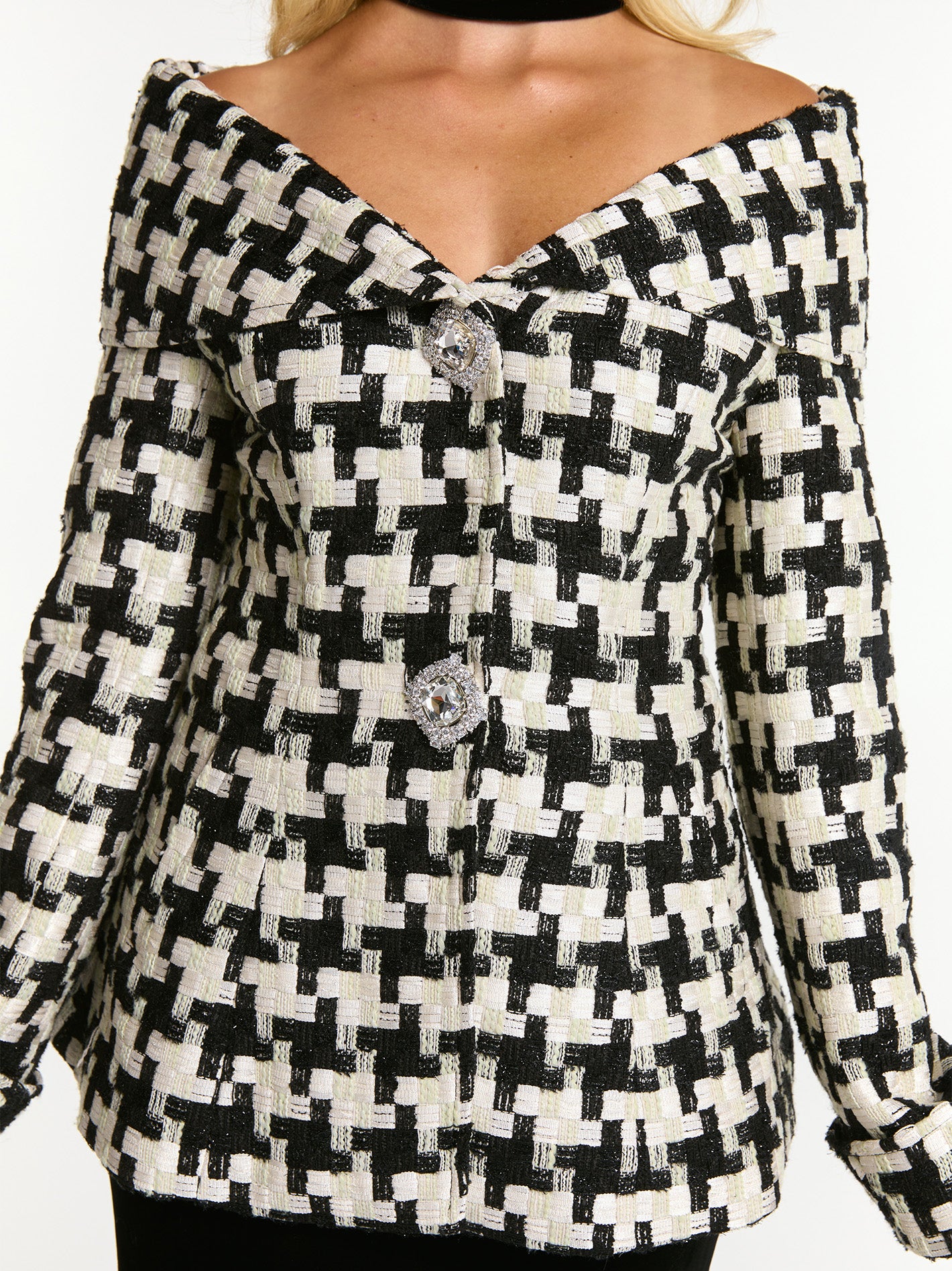 Marlee Plaid Top (Black/White) (Final Sale) - Image 8