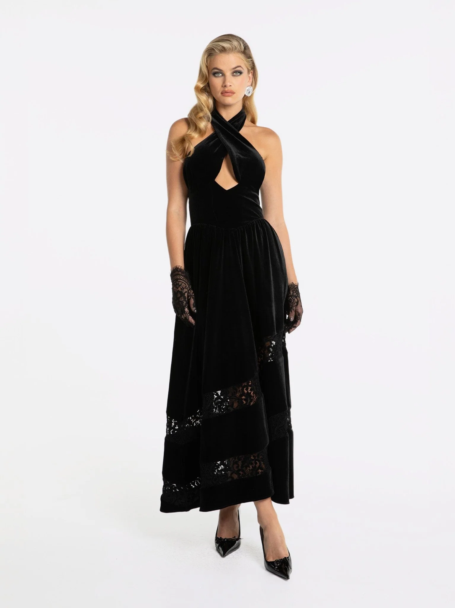 Maxine Velvet Dress (Black) (Final Sale) - Image 2