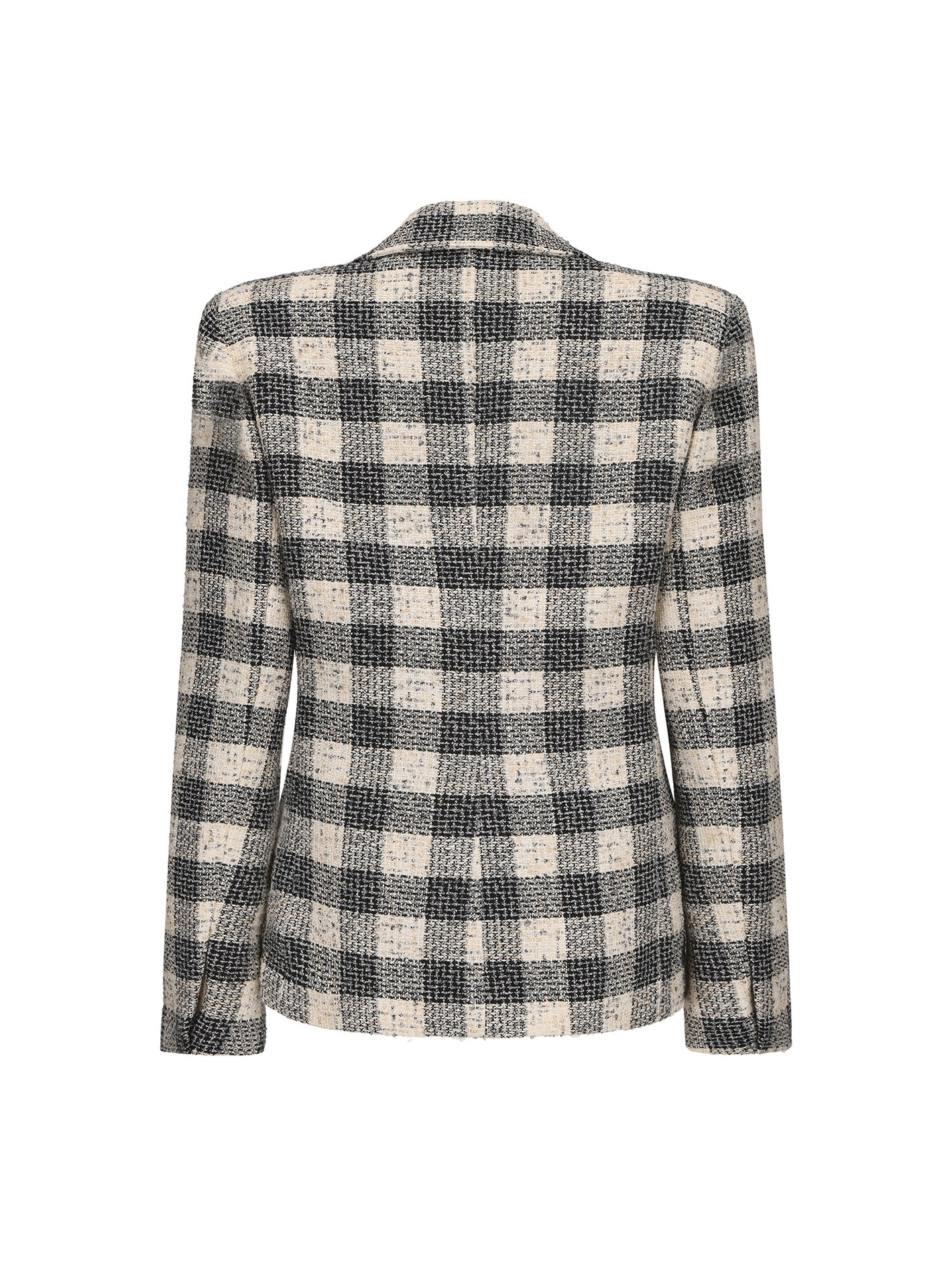 Maya Textured Lapel Black Checkered Suit Jacket (Final Sale) - Image 6