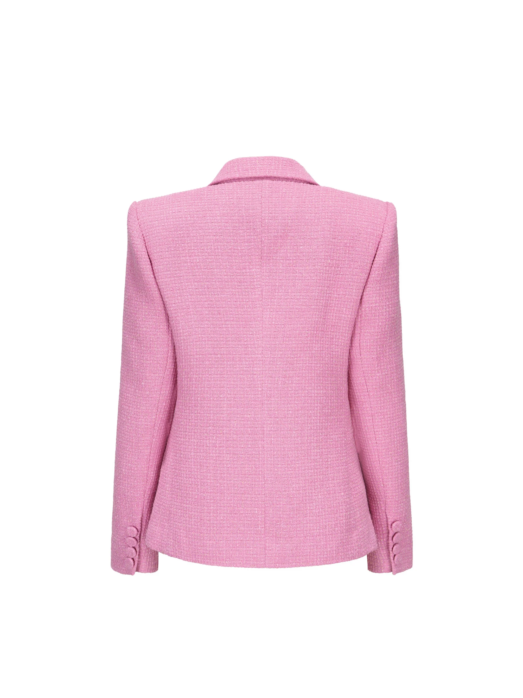 Maya Textured Lapel Pink Suit Jacket (Final Sale) - Image 7