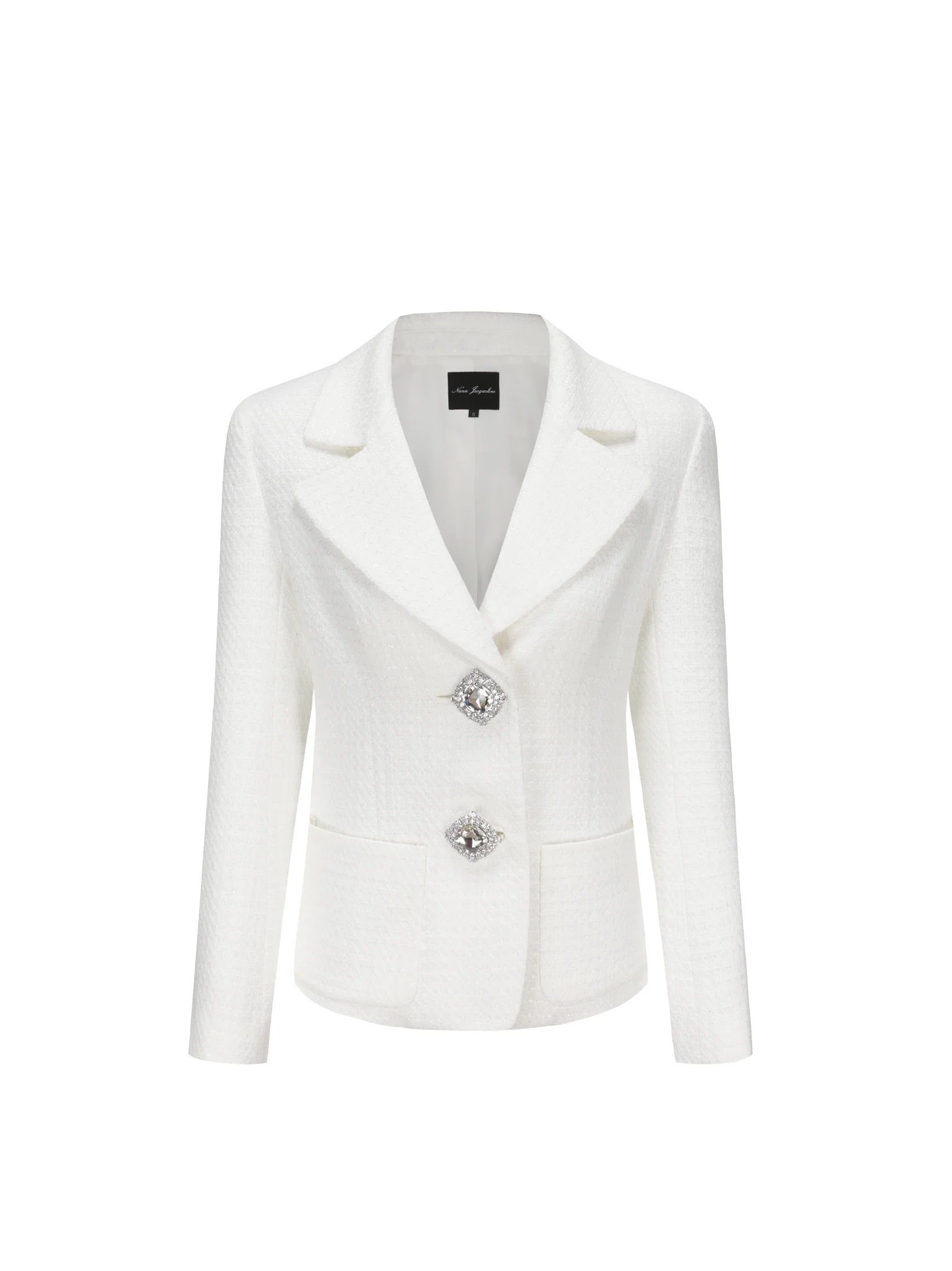 Maya Textured Lapel White Suit Jacket (Final Sale) - Image 6
