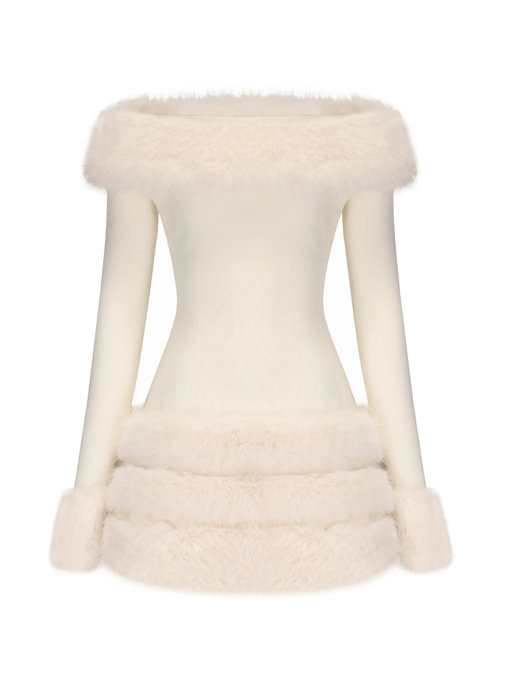 Mila Fur Dress - Image 8