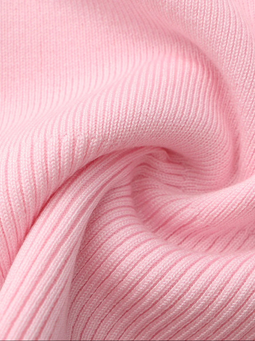 Millie Contrast-Trim Pink Knit Vest - Image 9