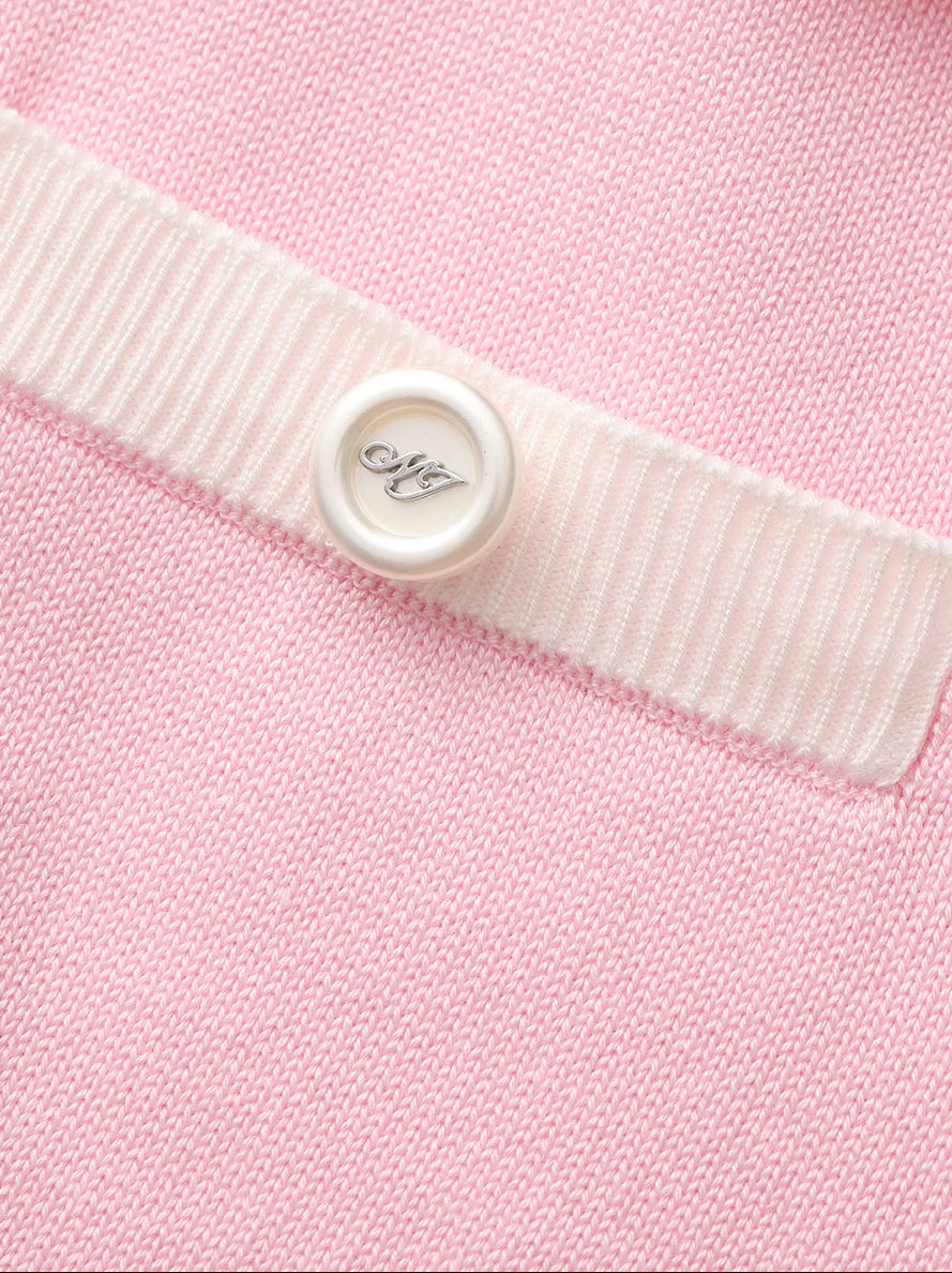 Millie Fold-Over Waistband Pink Knit Shorts - Image 7