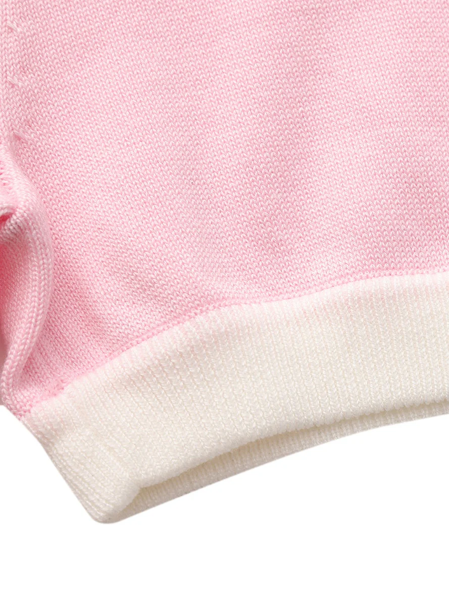 Millie Fold-Over Waistband Pink Knit Shorts - Image 8