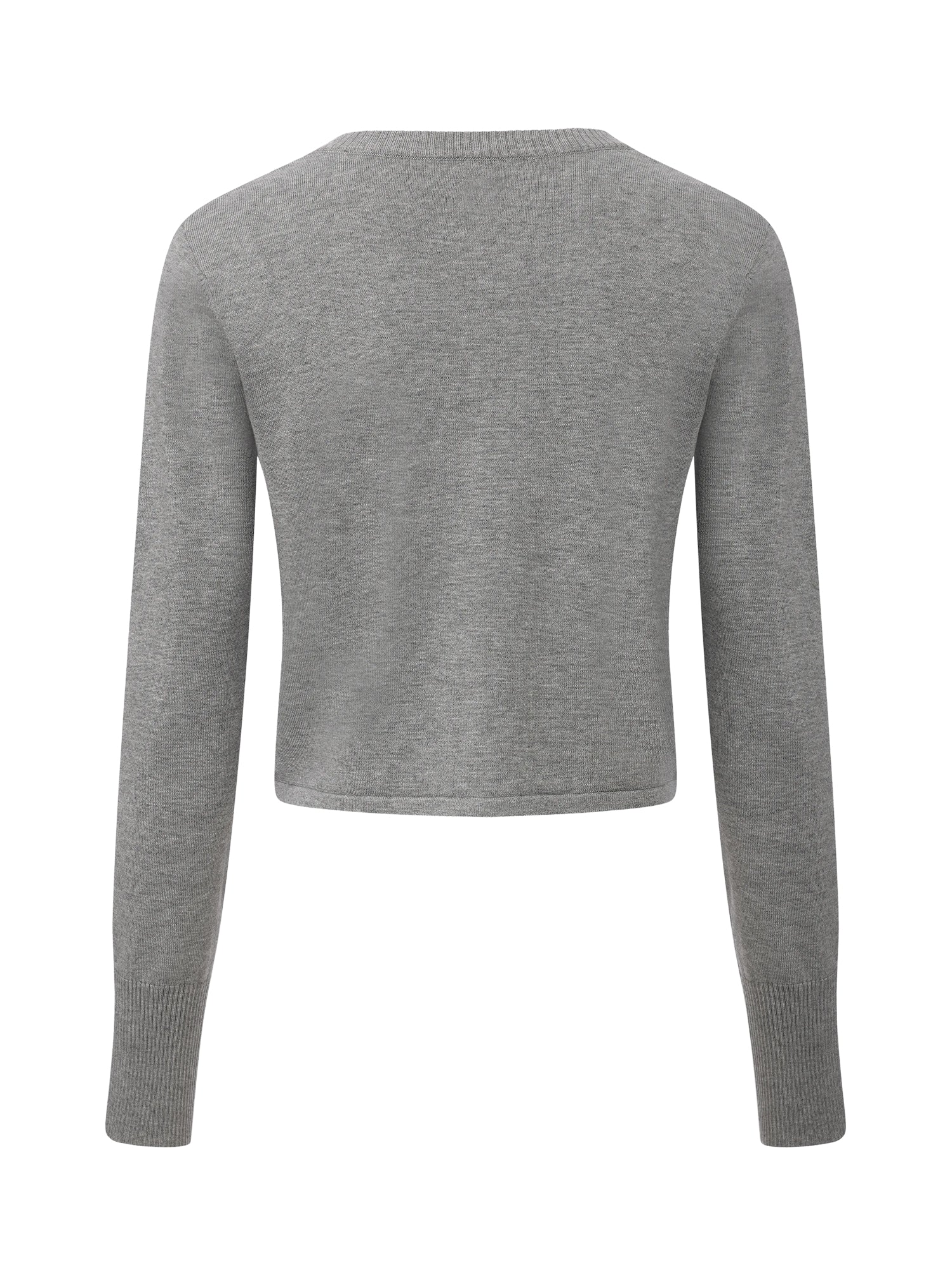 Millie Round-Neck Grey Knit Cardigan - Image 10