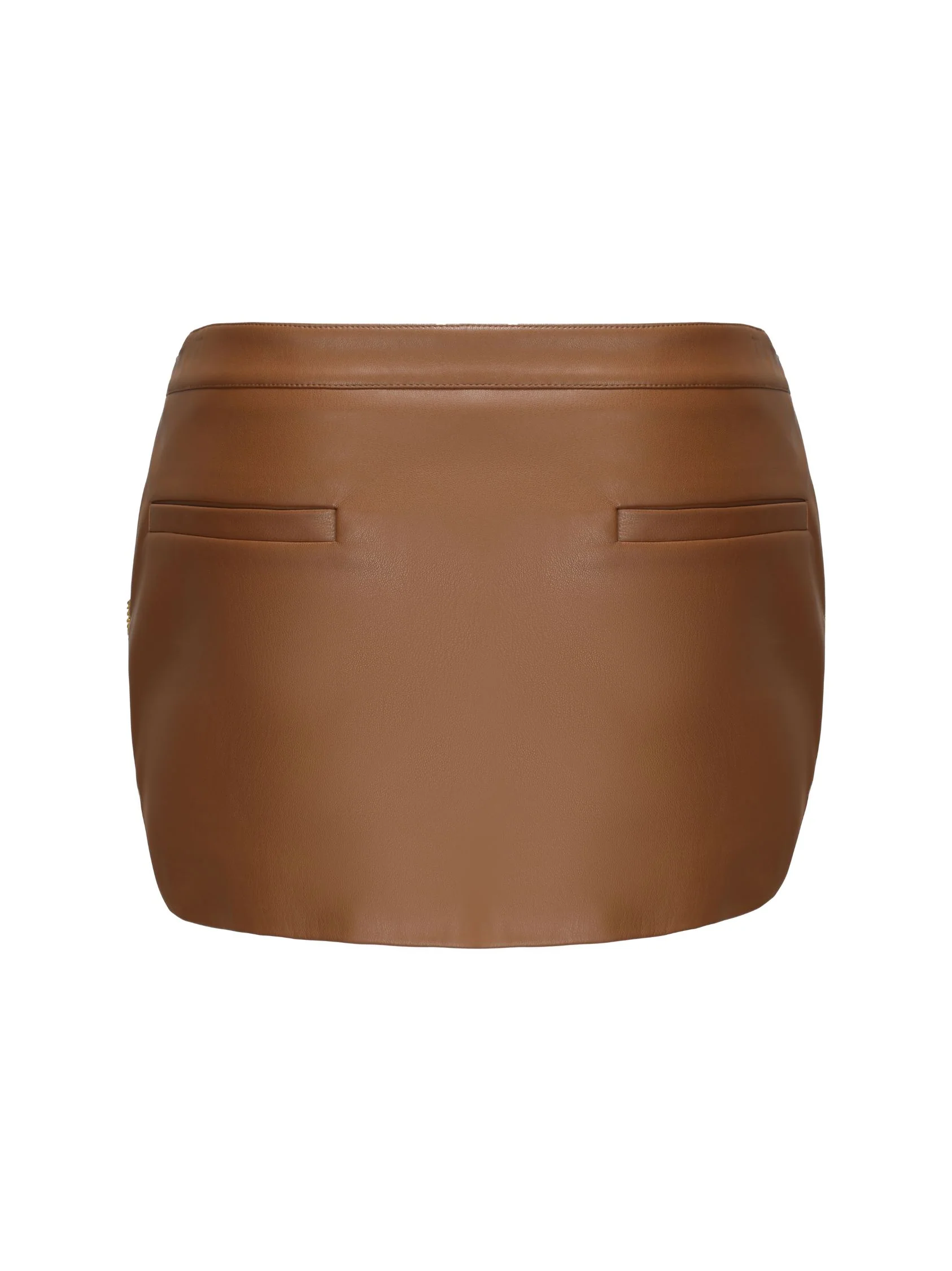 Miranda Leather Mini Skirt (Brown) (Final Sale) - Image 9