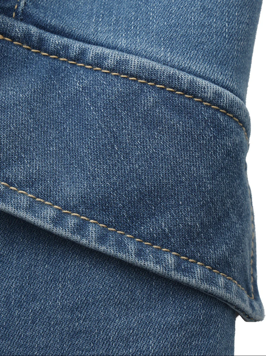 Monique Tailored Light Blue Denim Top - Image 6