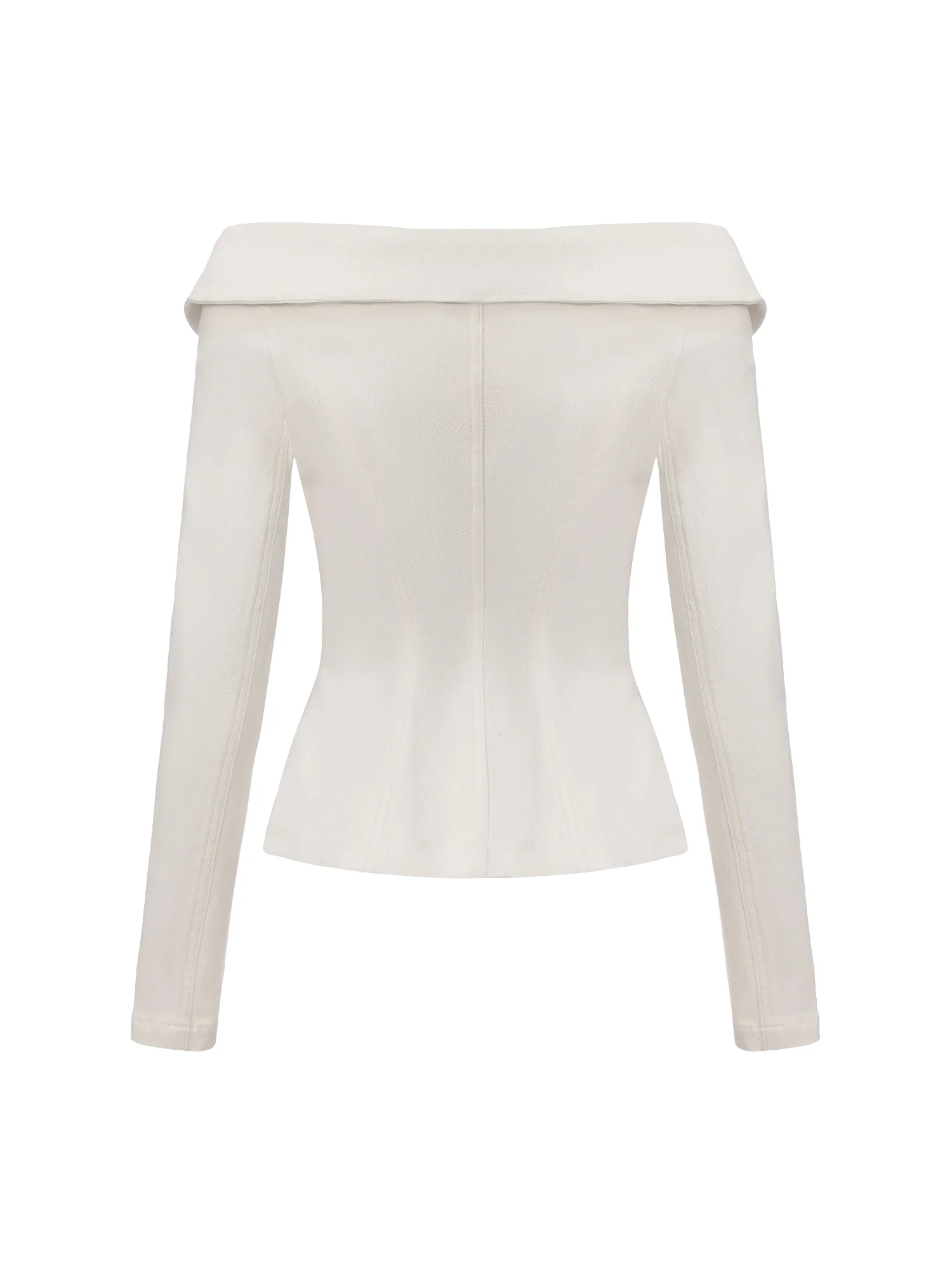 Monique Tailored White Denim Top - Image 11