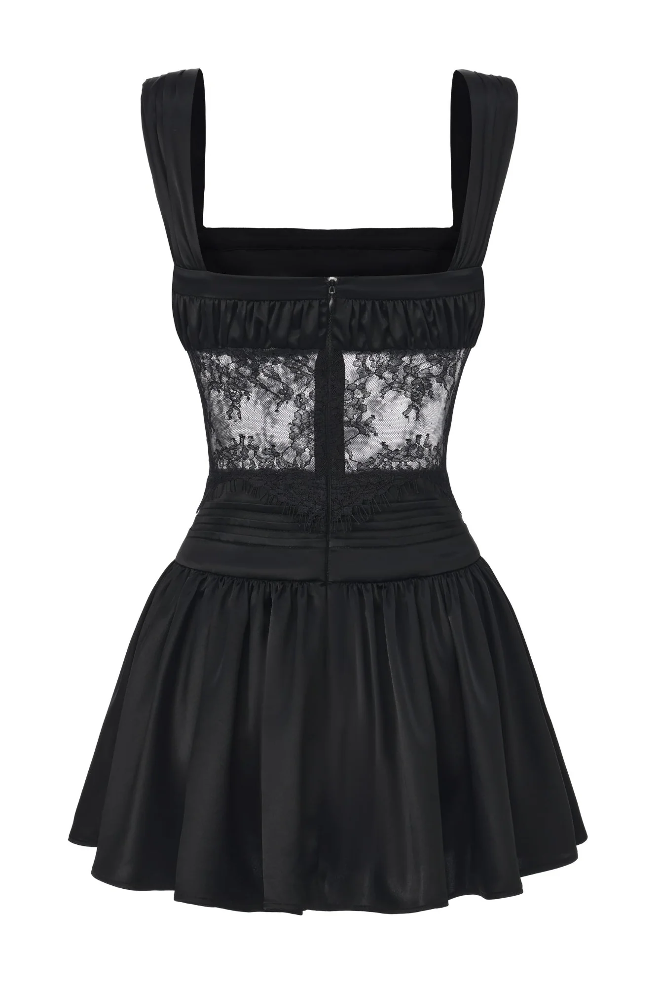 Naomi Lace Satin Mini Dress - Image 11