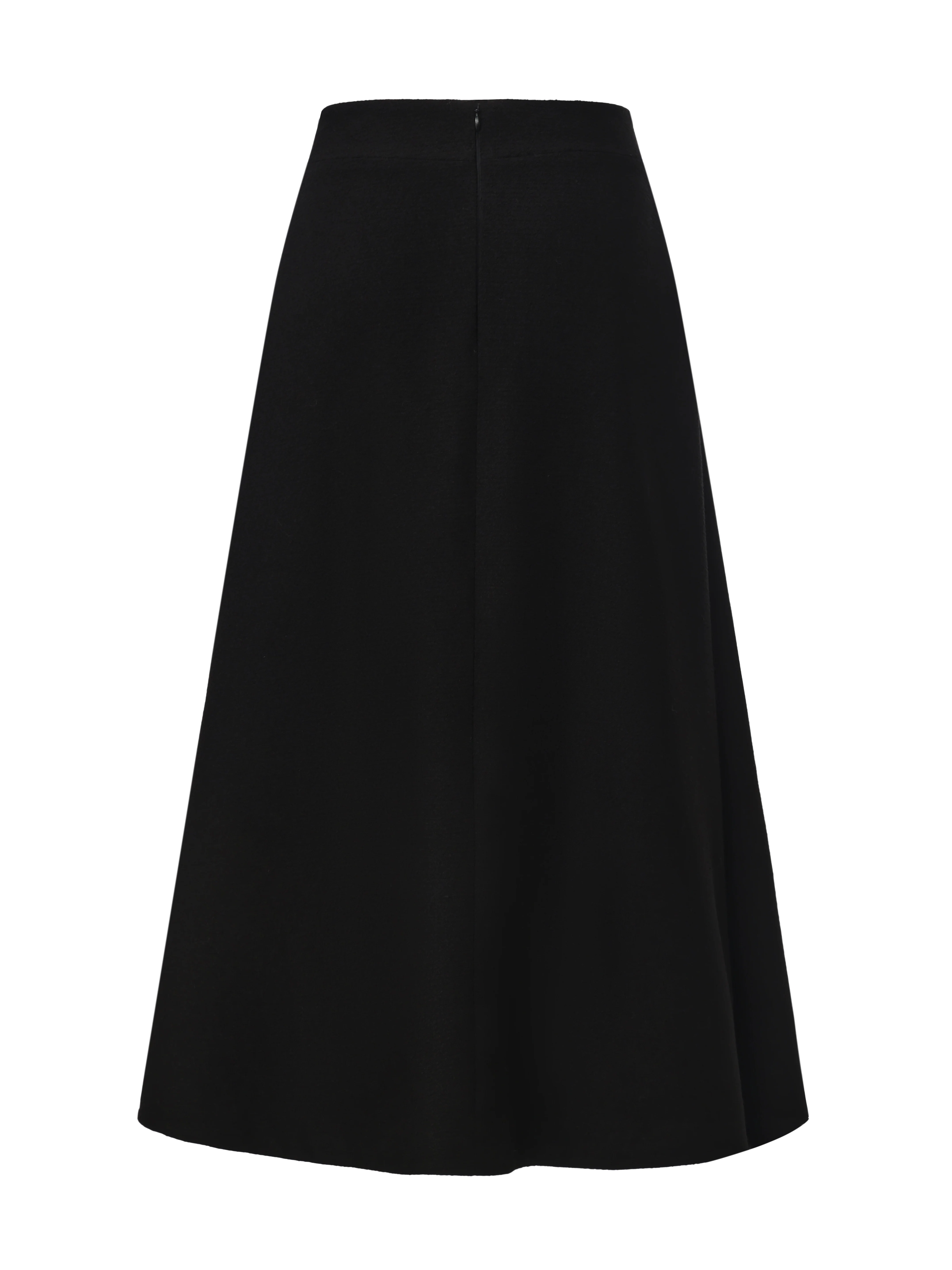Natalia Tailored A-Line Black Midi Skirt - Image 7