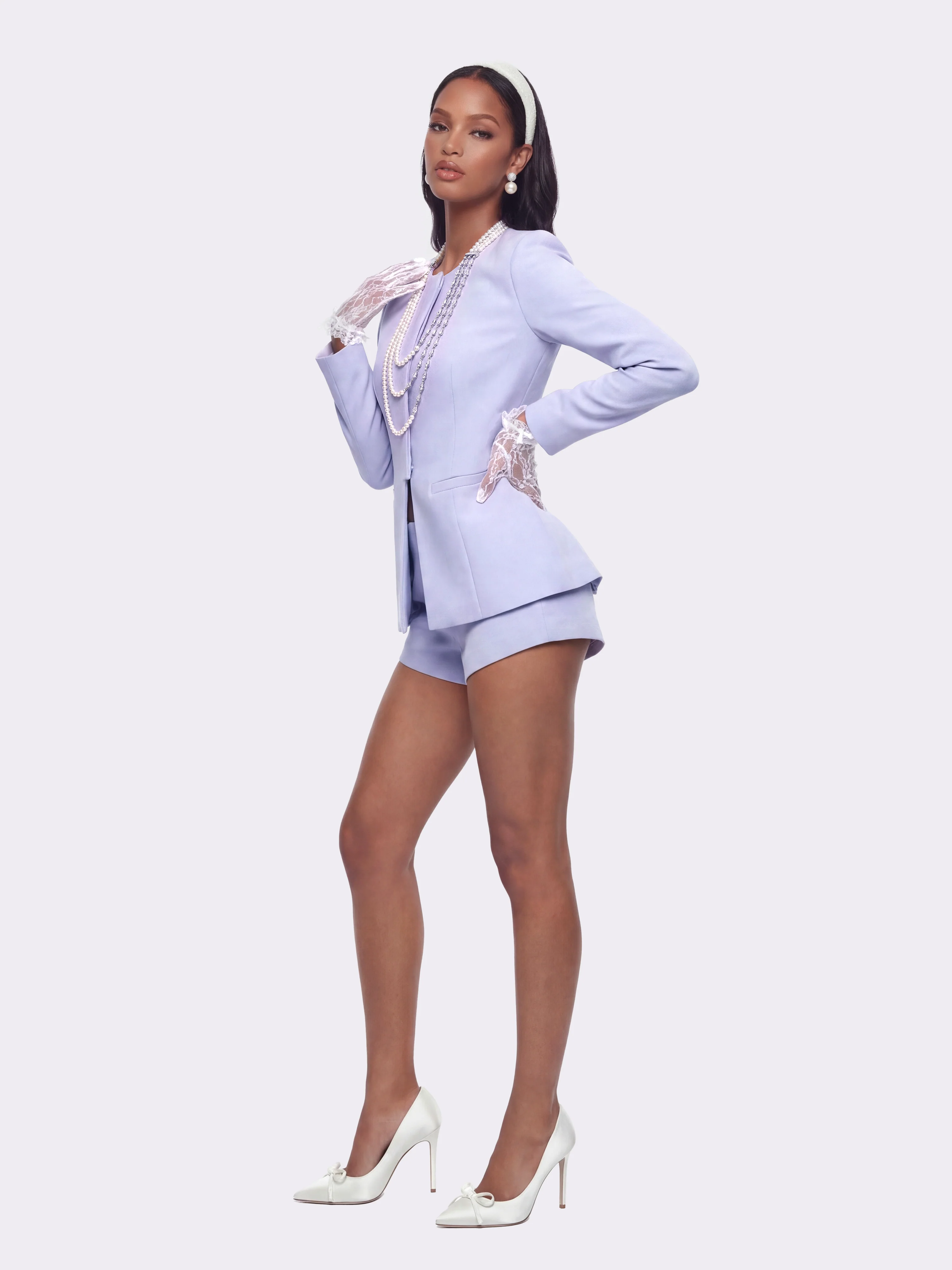 Natalia Tailored Hidden-Placket Purple Blazer - Image 6