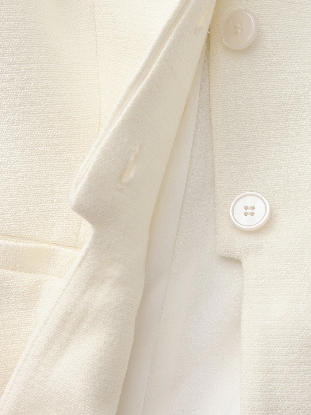 Natalia Tailored Hidden-Placket White Blazer - Image 5