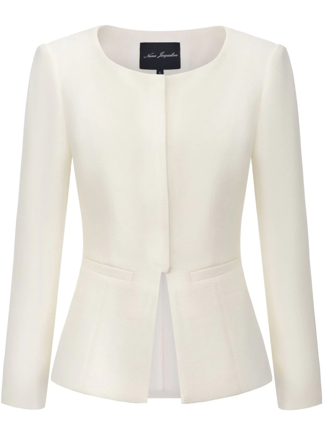 Natalia Tailored Hidden-Placket White Blazer - Image 8